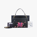 Heart pattern Black×multicolor Saffiano leather 62ハート パターン ブラック×マルチカラー サフィアーノレザー 62