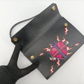 Heart pattern Black×multicolor Saffiano leather 62ハート パターン ブラック×マルチカラー サフィアーノレザー 62