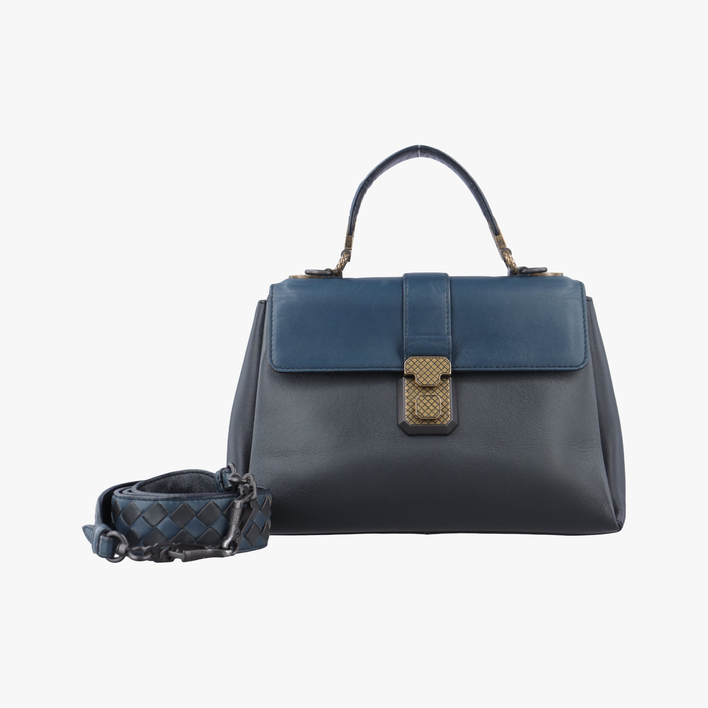 Tricolor Piazza Blue×Black leather B07285866Fトリコロールピアッザ ブルー×ブラック レザー B07285866F