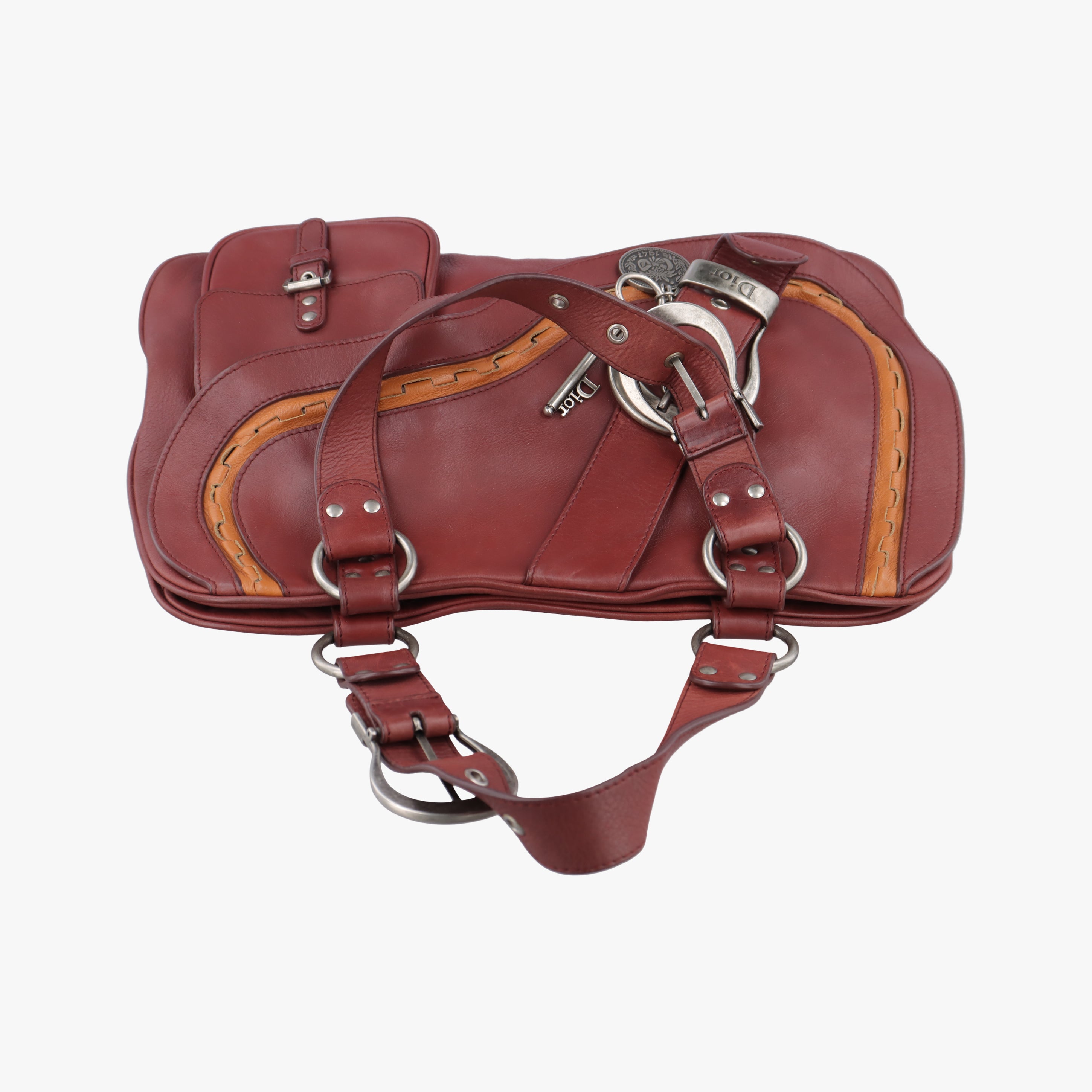 Gaucho burgundy x Orange Leather 02-MA-0016ガウチョ ワインレッド×オレンジ レザー 02-MA-0016