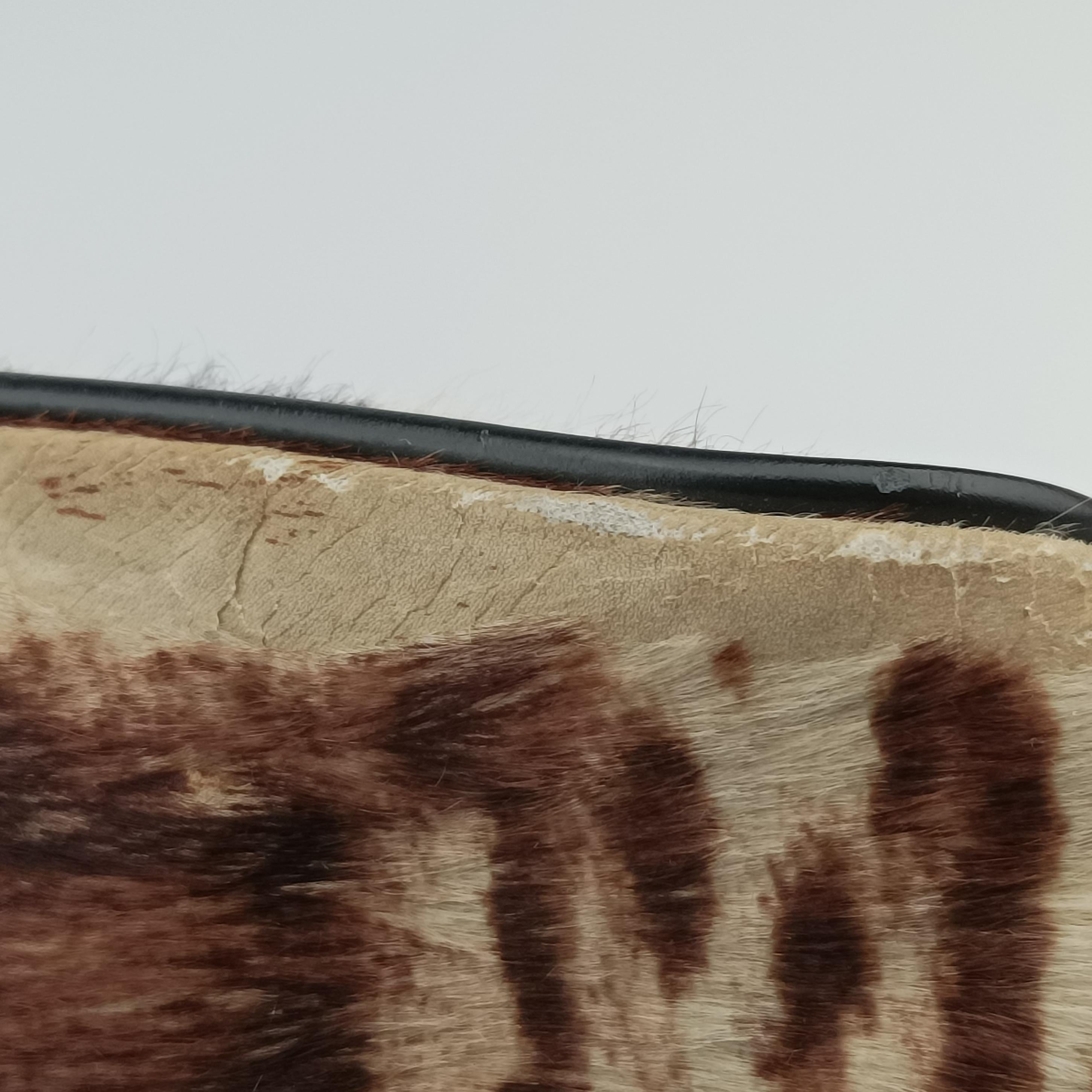 Leopard Print Brown × Black Leather× Fur AX.B12.35146レオパード 豹柄 ブラウン × ブラック レザー ×ファー AX.B12.35146