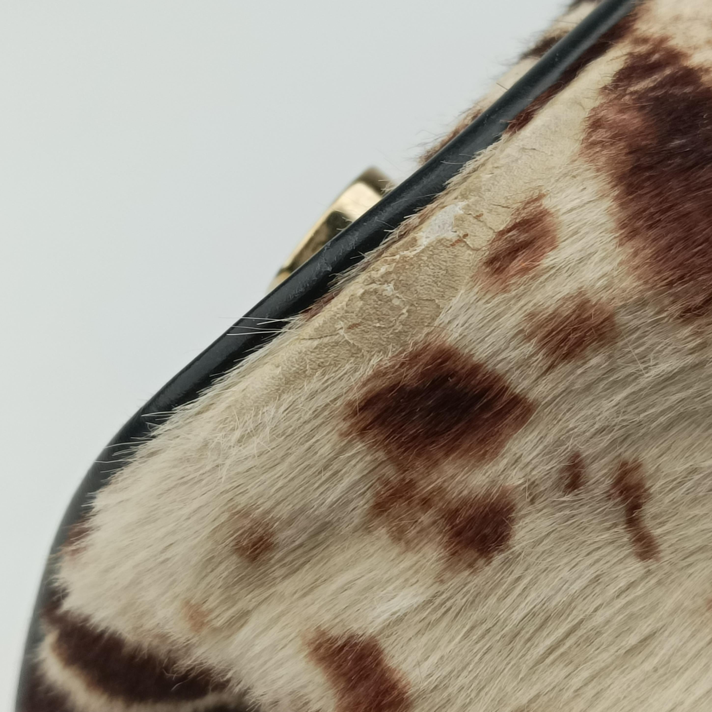 Leopard Print Brown × Black Leather× Fur AX.B12.35146レオパード 豹柄 ブラウン × ブラック レザー ×ファー AX.B12.35146