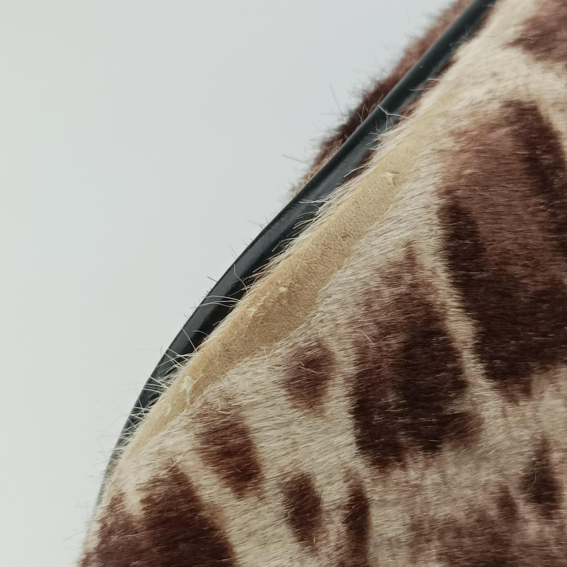 Leopard Print Brown × Black Leather× Fur AX.B12.35146レオパード 豹柄 ブラウン × ブラック レザー ×ファー AX.B12.35146