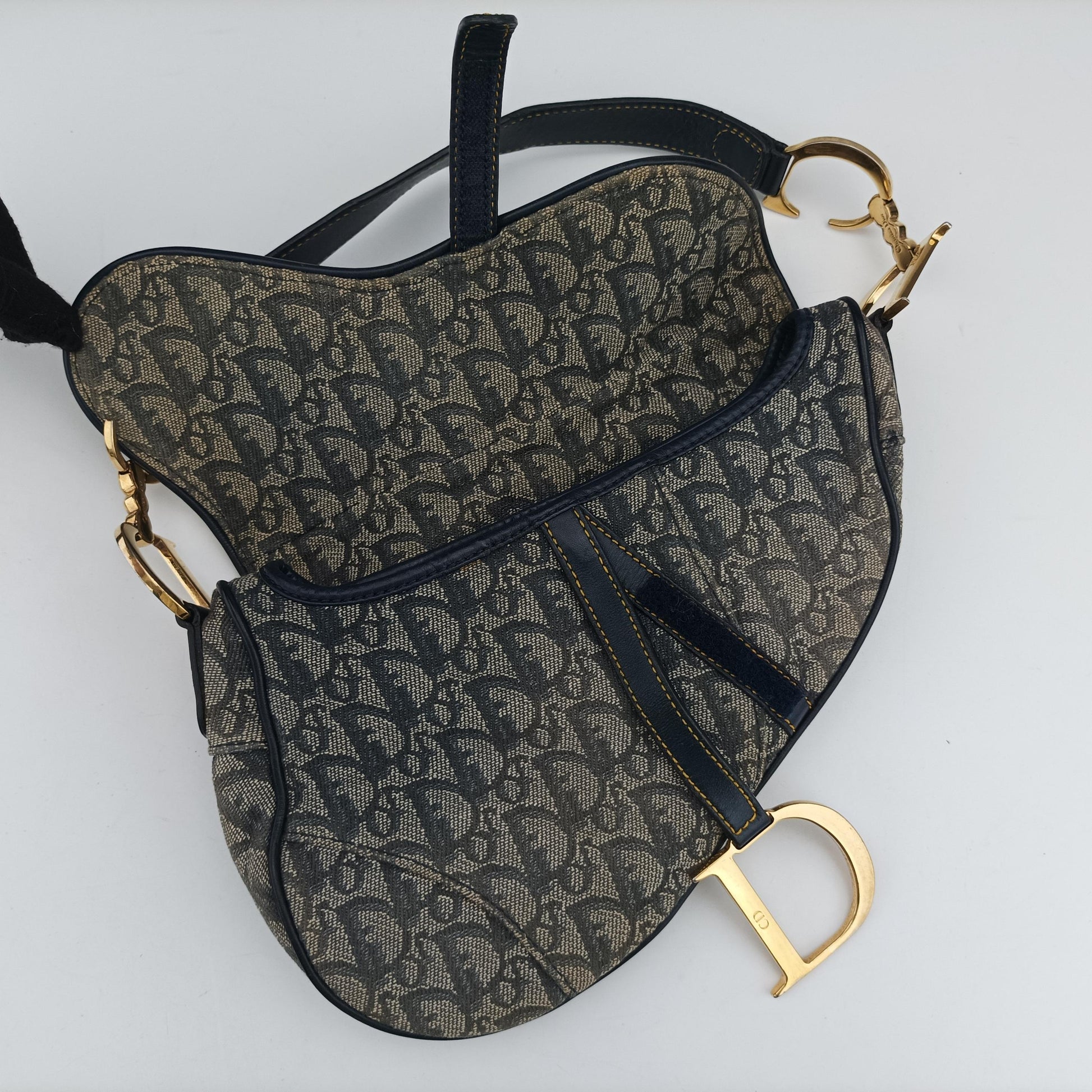 Saddle Navy Leather x Canvas RU 0030サドル ネイビー レザー×キャンバス RU 0030