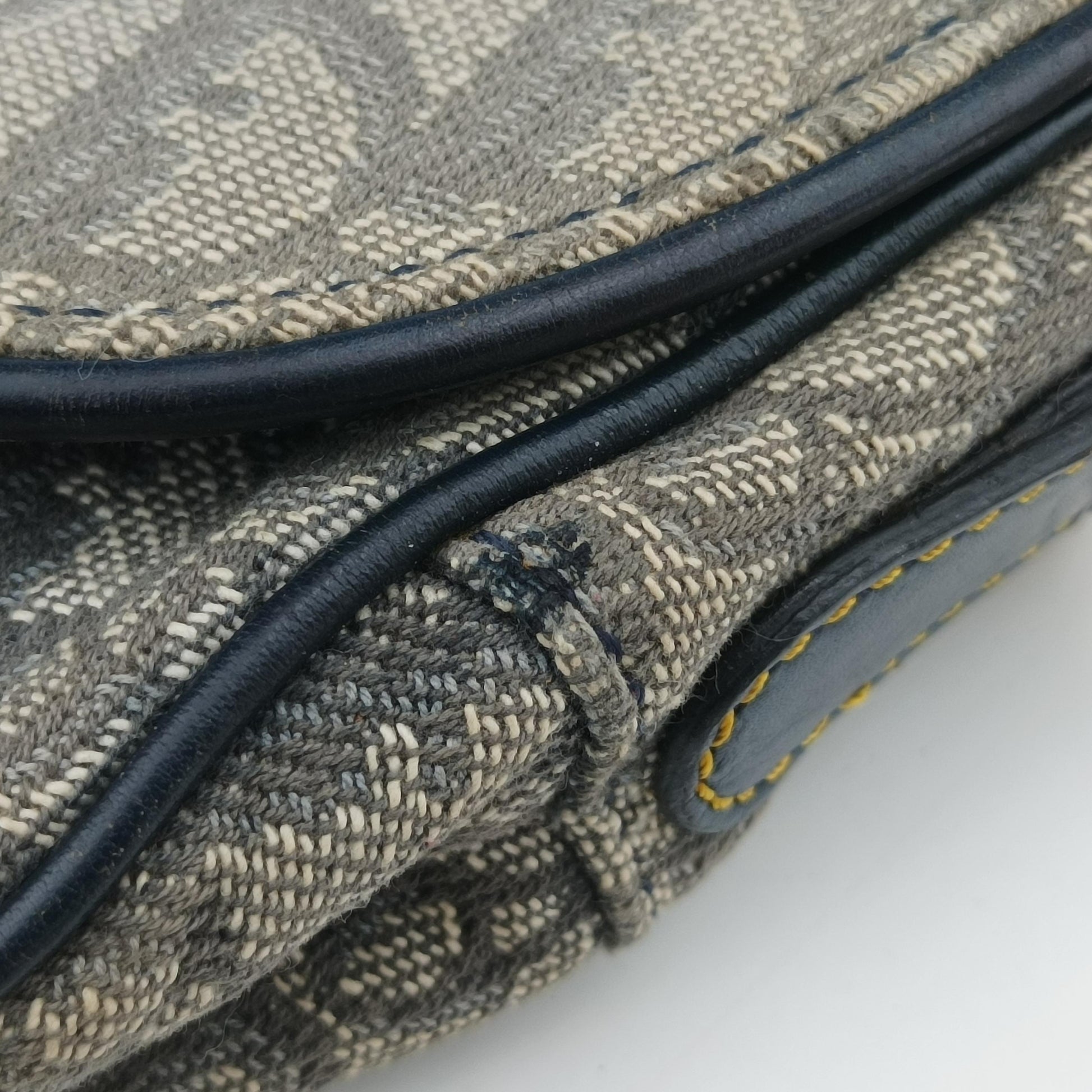 Saddle Navy Leather x Canvas RU 0030サドル ネイビー レザー×キャンバス RU 0030