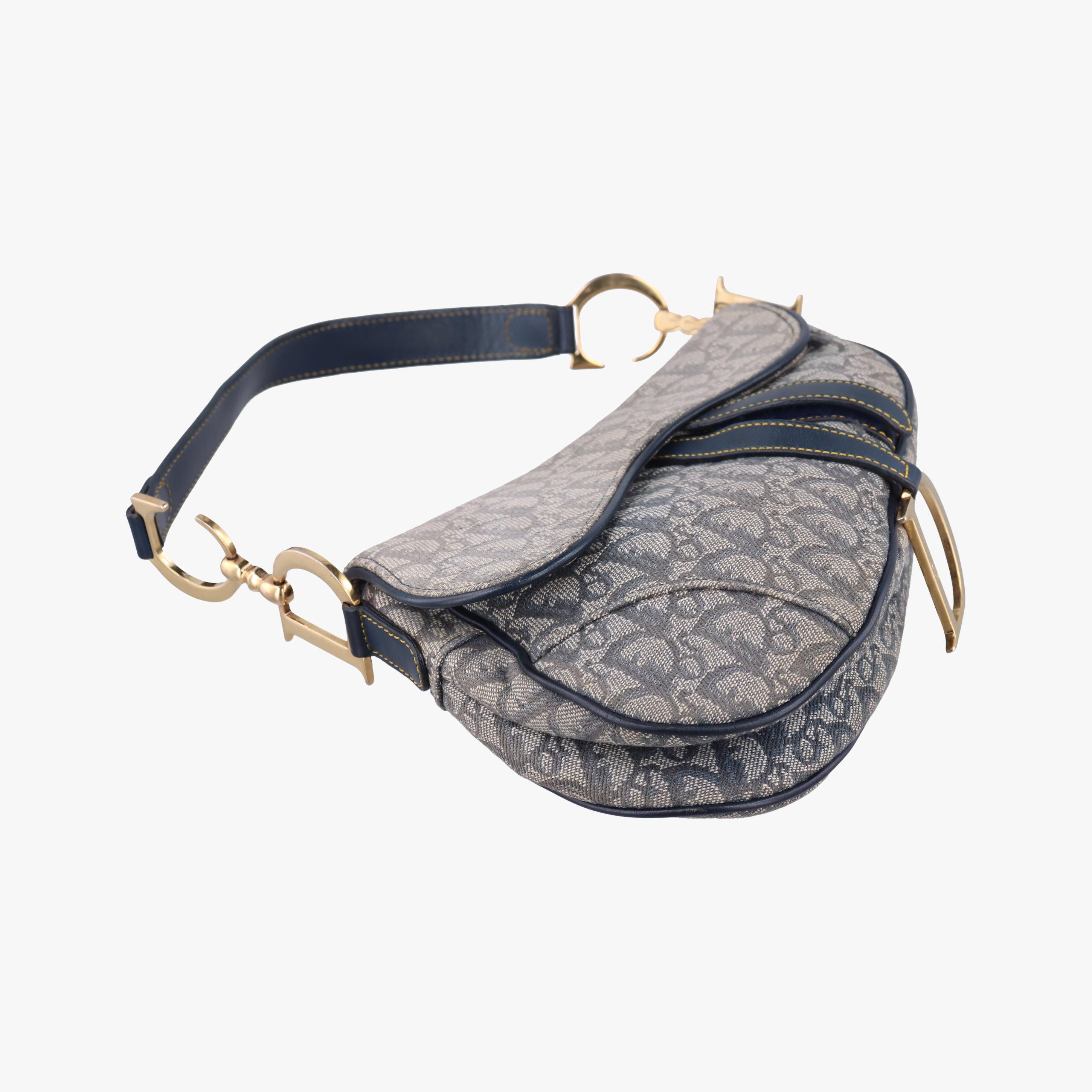 Saddle Navy Leather x Canvas RU 0030サドル ネイビー レザー×キャンバス RU 0030