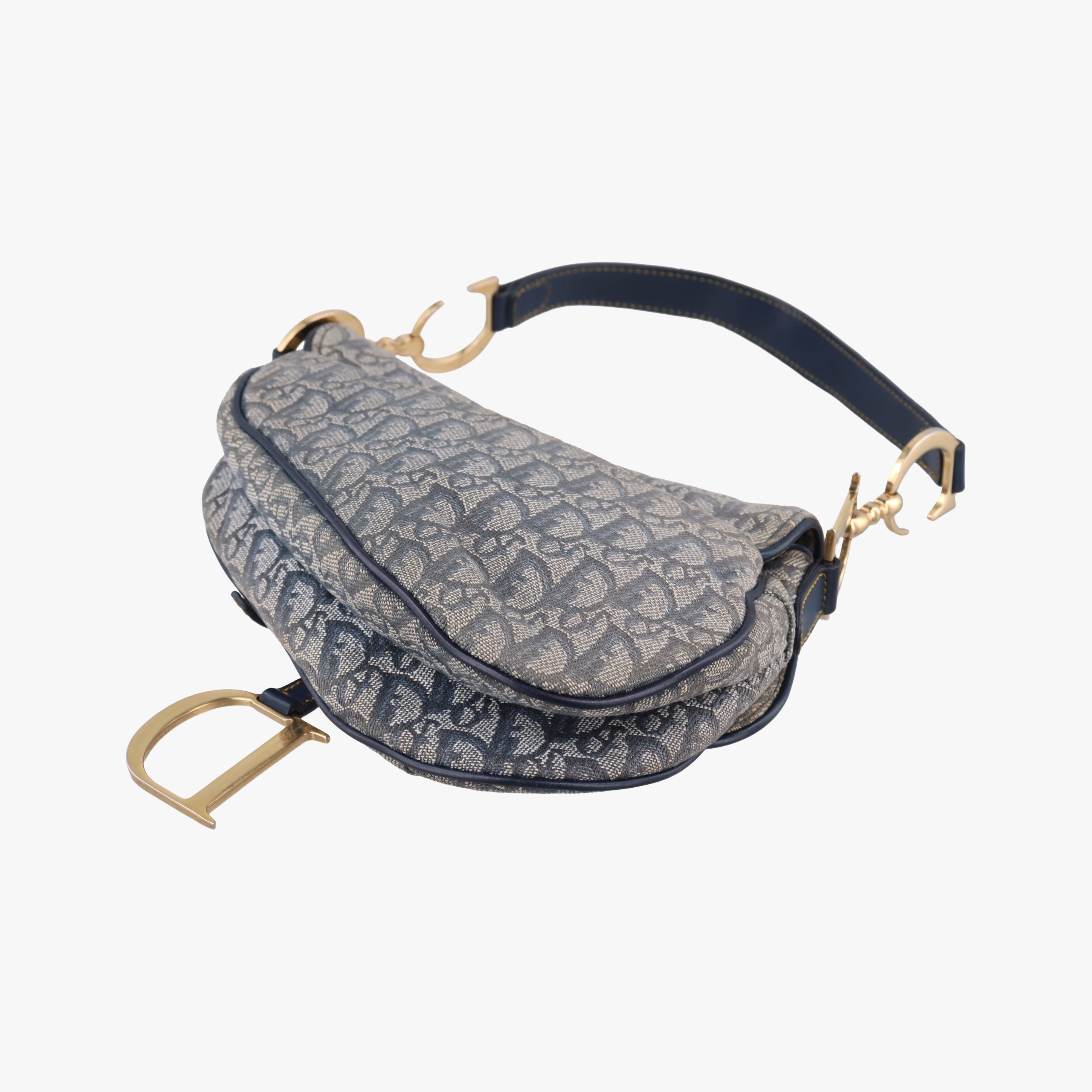 Saddle Navy Leather x Canvas RU 0030サドル ネイビー レザー×キャンバス RU 0030