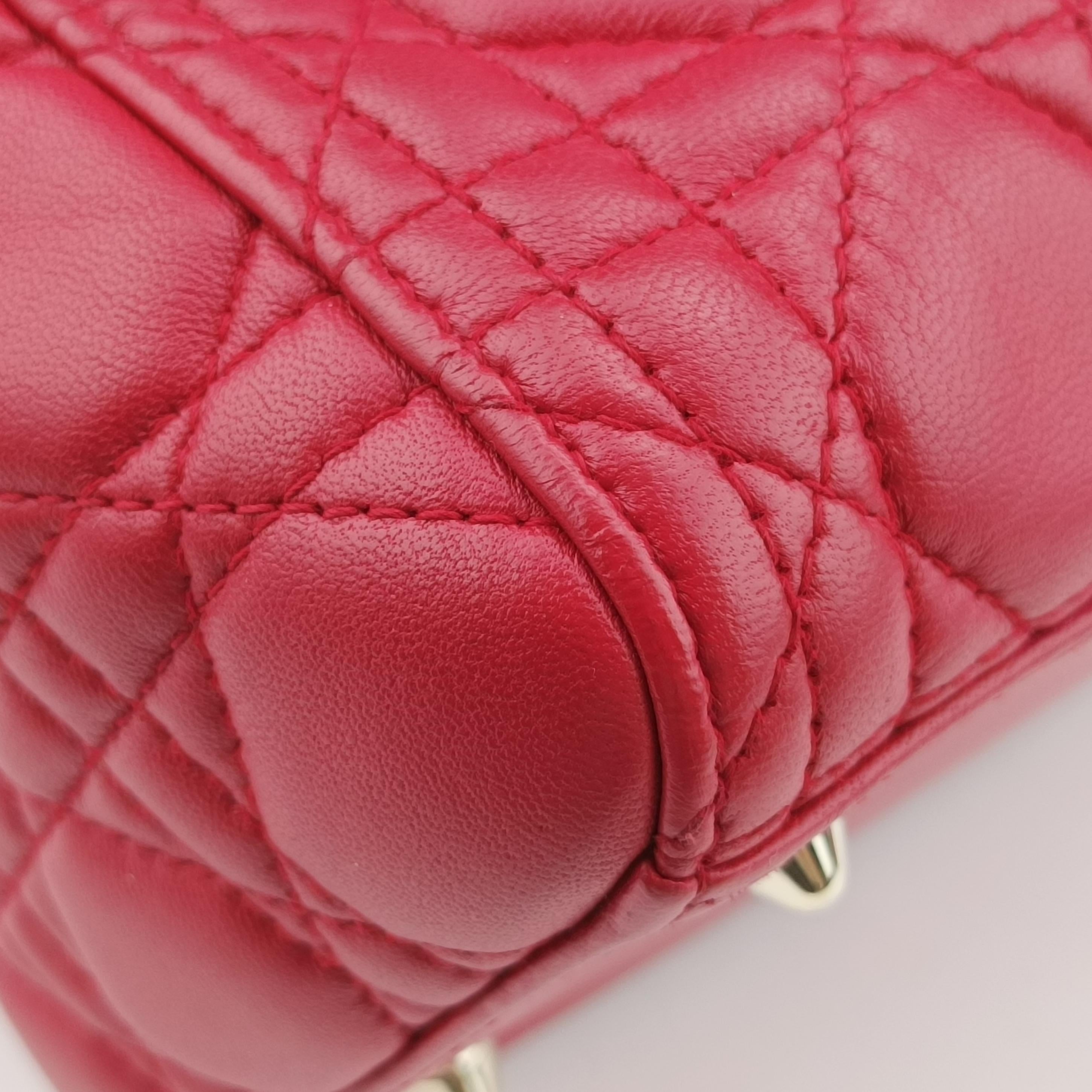 Lady Dior Red lambskin 19-BO-1104レディディオール レッド ラムスキン 19-BO-1104