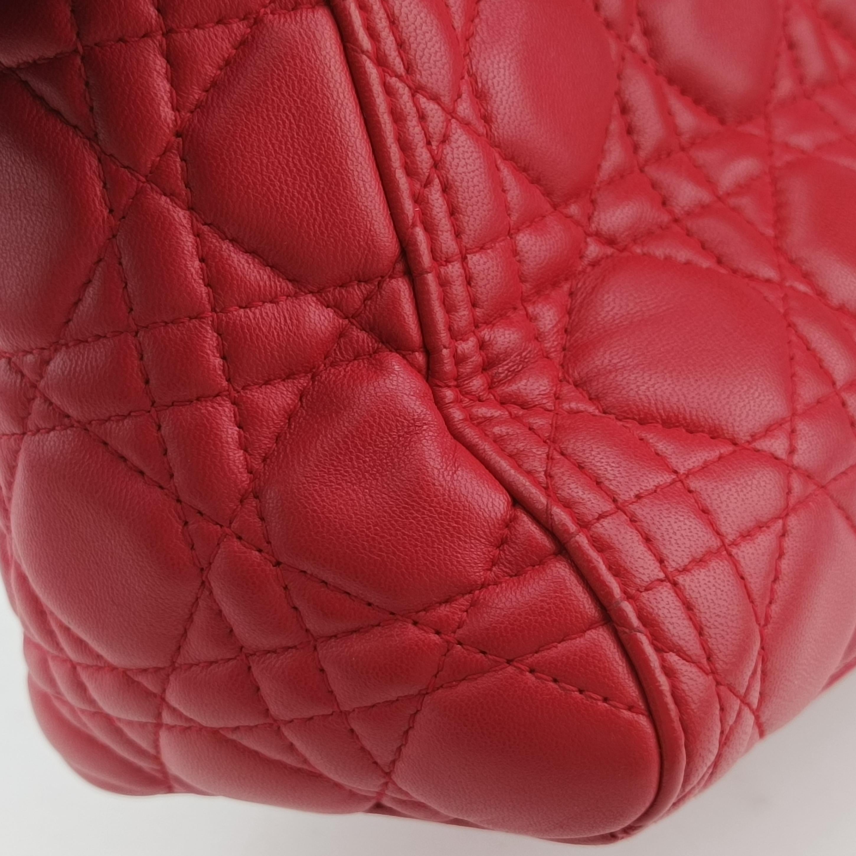 Lady Dior Red lambskin 19-BO-1104レディディオール レッド ラムスキン 19-BO-1104