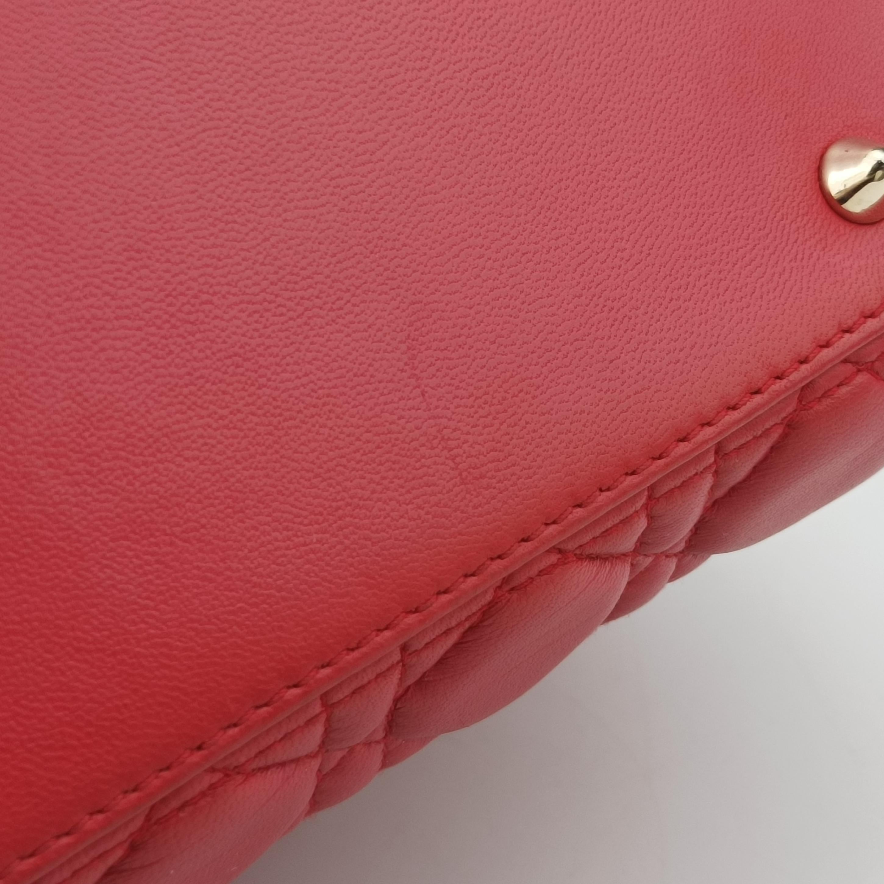 Lady Dior Red lambskin 19-BO-1104レディディオール レッド ラムスキン 19-BO-1104