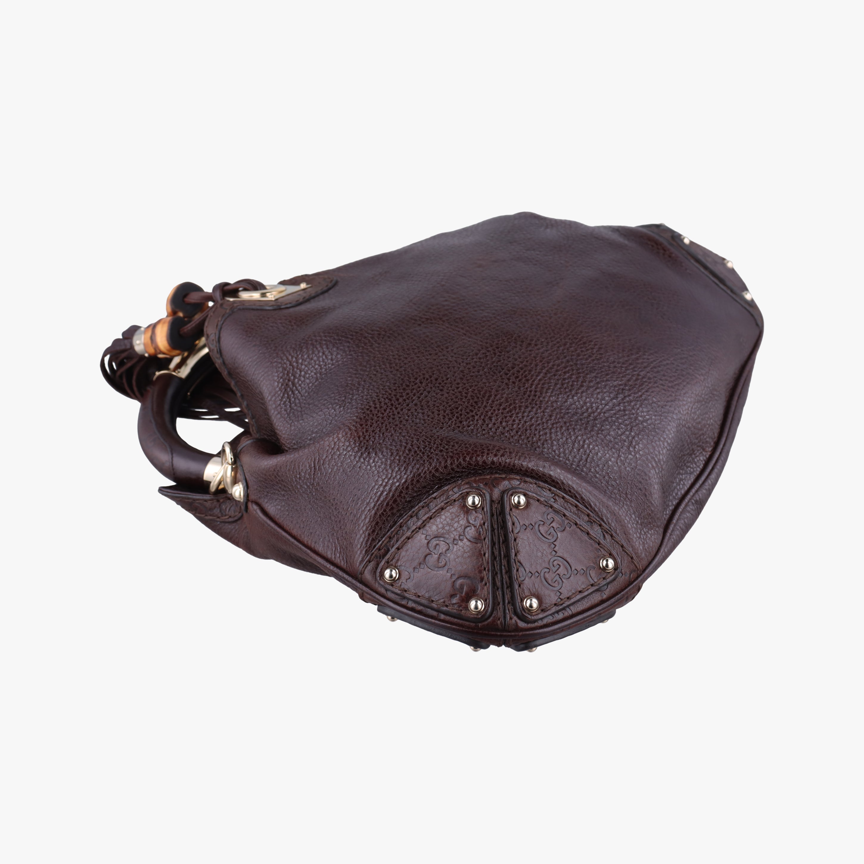 Bamboo Babouska Indy Hobo Brown Leather 185566 H3306015バンブー バブースカ インディ ホーボー ブラウン レザー 185566 H3306015