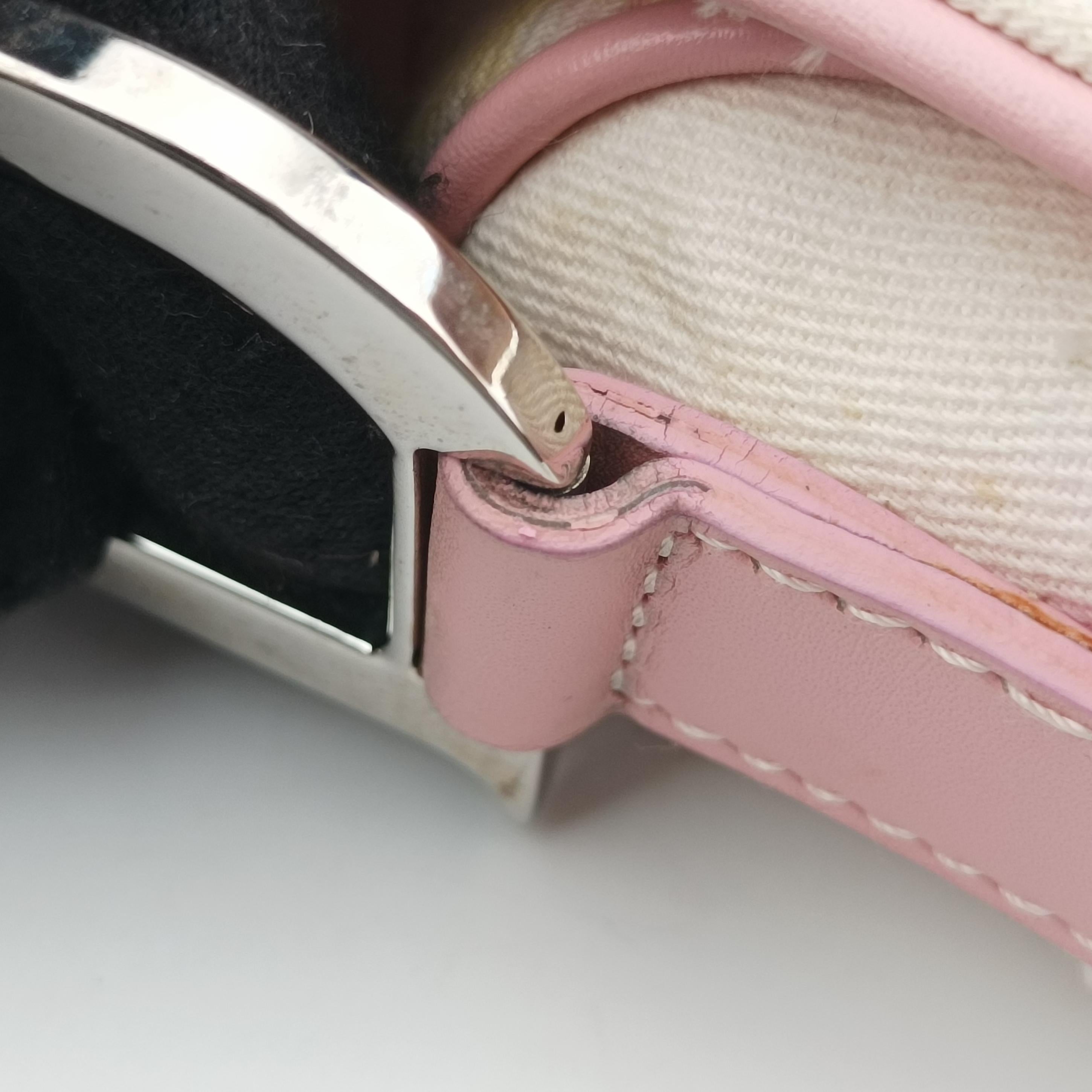 Saddle Pink×White Fabric × leather 01RU 1013サドル ピンク×ホワイト ファブリック×レザー 01RU 1013