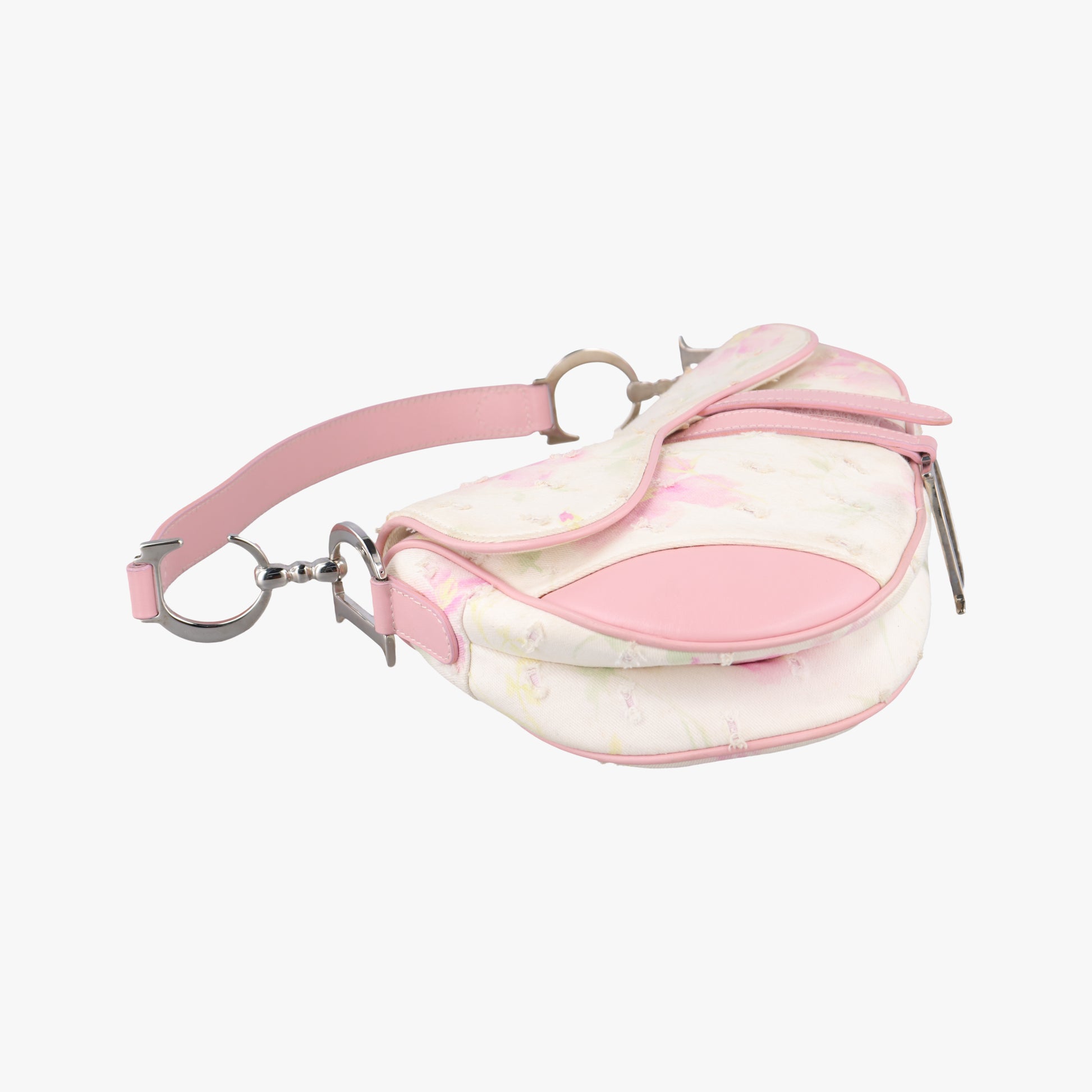 Saddle Pink×White Fabric × leather 01RU 1013サドル ピンク×ホワイト ファブリック×レザー 01RU 1013