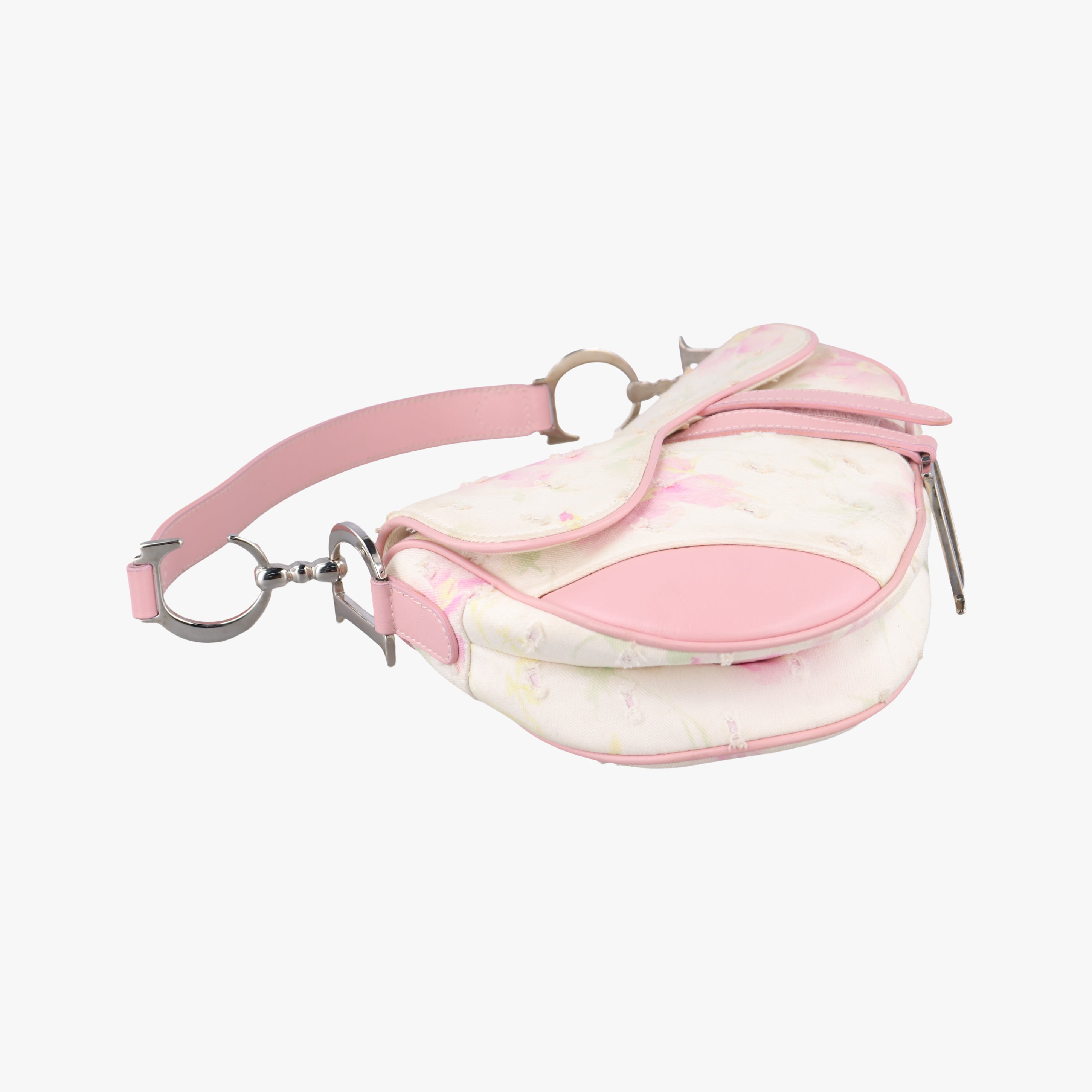 Saddle Pink×White Fabric × leather 01RU 1013サドル ピンク×ホワイト ファブリック×レザー 01RU 1013