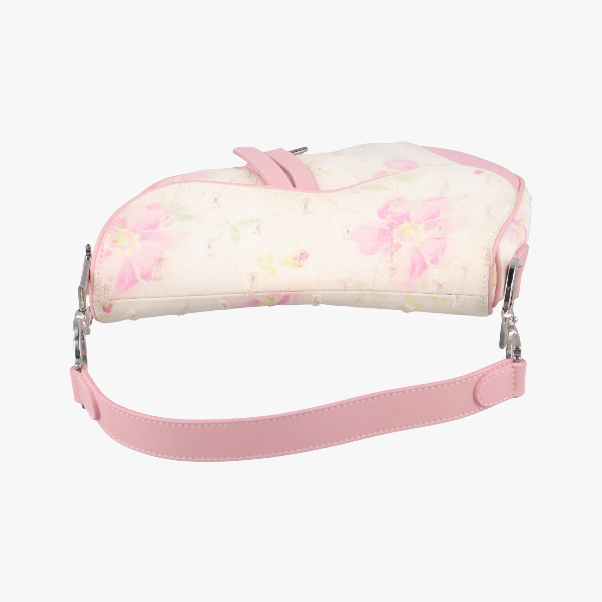 Saddle Pink×White Fabric × leather 01RU 1013サドル ピンク×ホワイト ファブリック×レザー 01RU 1013