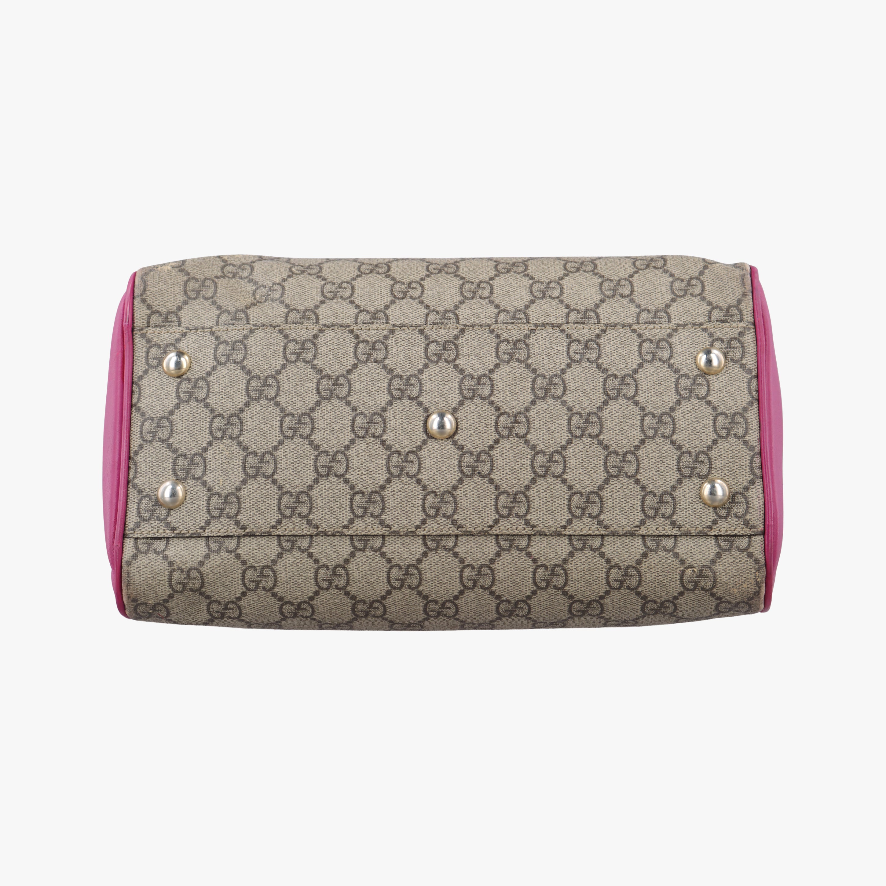 GG SUPREME beige×red×pink PVC coated canvas x leather 409529 I019476972GGスプリーム ベージュ×レッド×ピンク PVCコーティングキャンバス×レザー 409529 I019476972