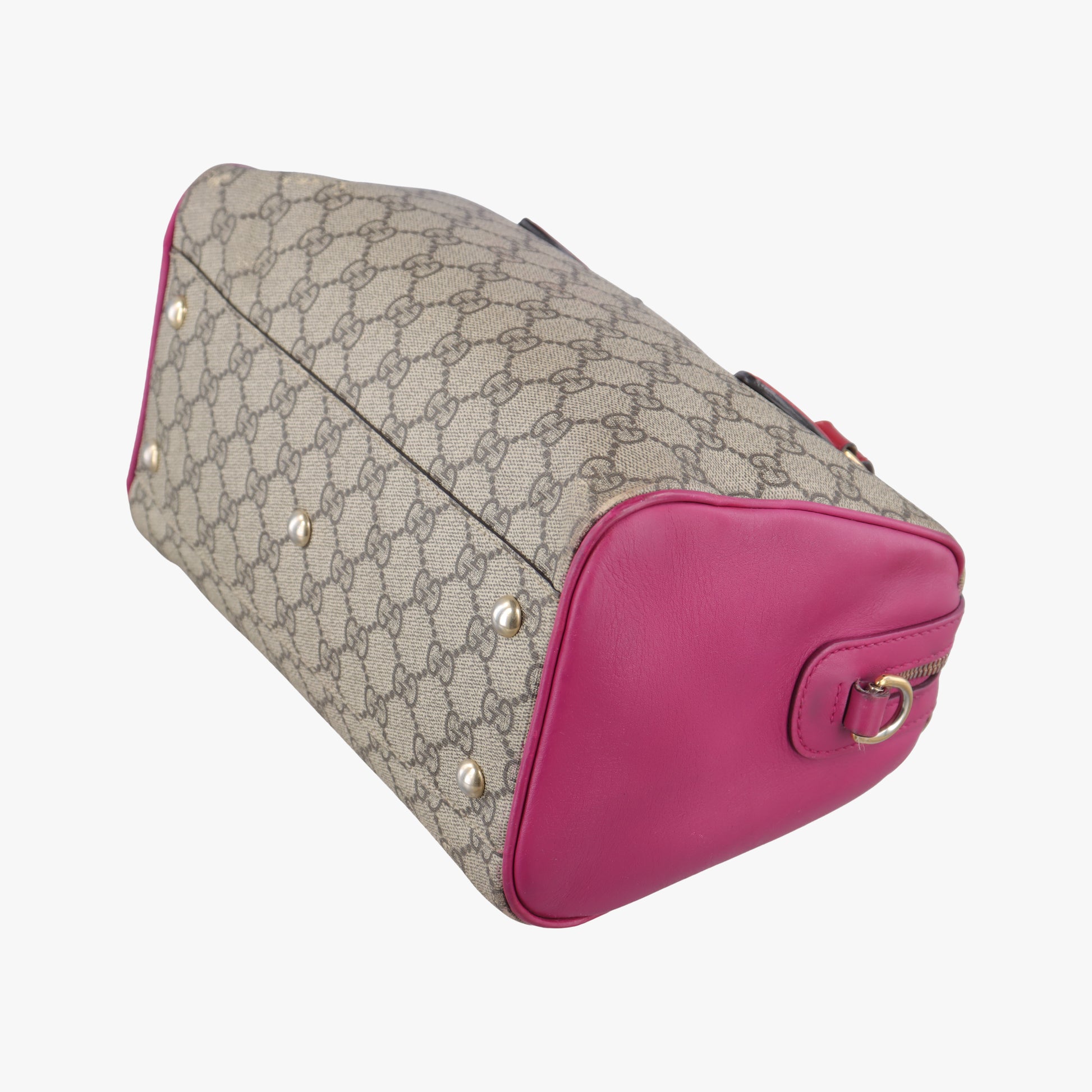 GG SUPREME beige×red×pink PVC coated canvas x leather 409529 I019476972GGスプリーム ベージュ×レッド×ピンク PVCコーティングキャンバス×レザー 409529 I019476972