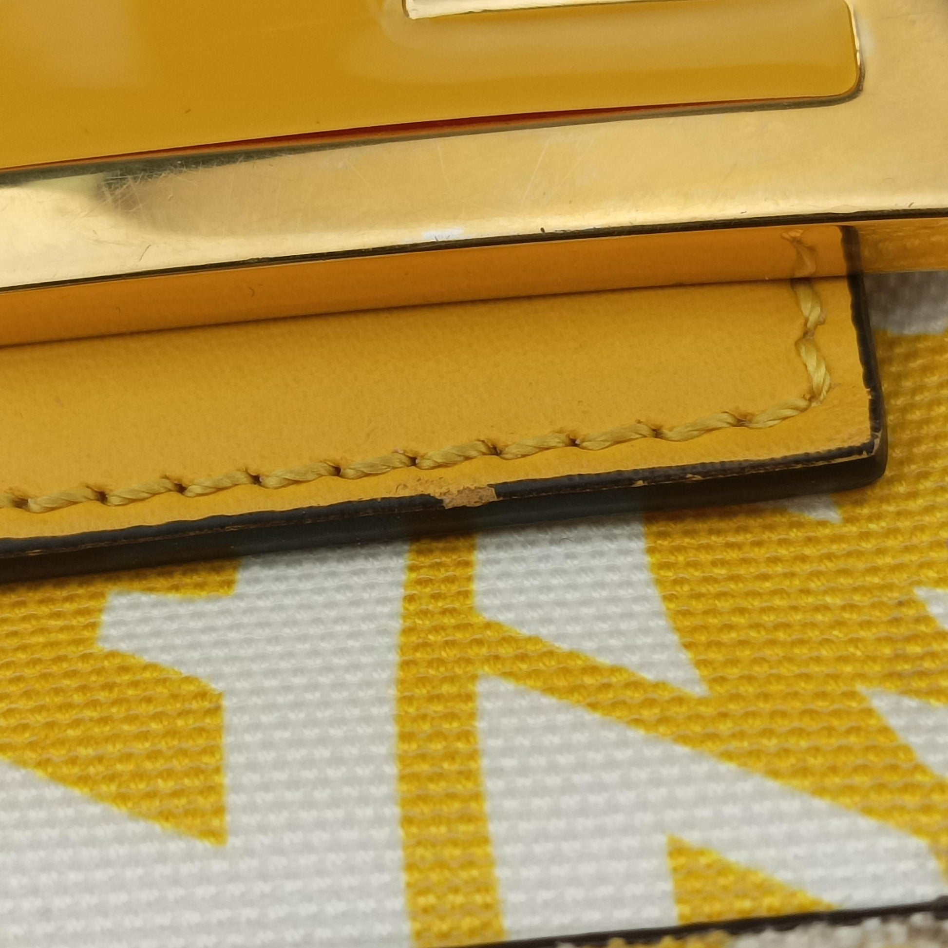 BAGUETTE Yellow×White PVC coated canvas 8BR792 8BR792-AFL1-218-0189バケット イエロー×ホワイト PVCコーティングキャンバス 8BR792 8BR792-AFL1-218-0189