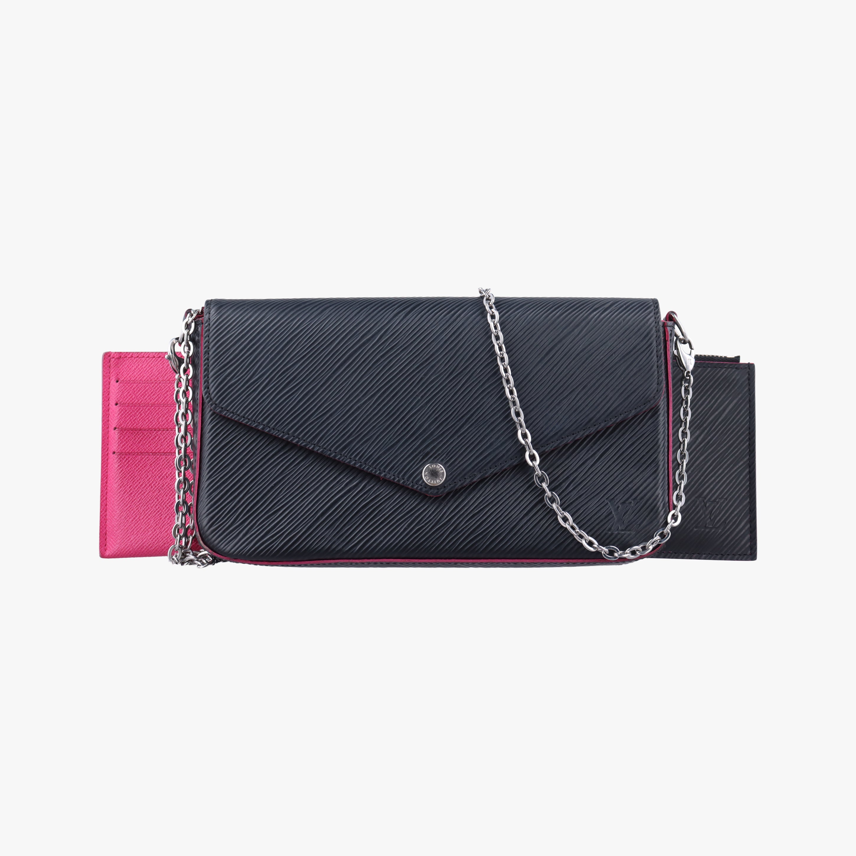 Pochette FéLICIE Noir×hot pink EPI M64579 TJ2187ポシェット フェリシー ノワール×ホットピンク エピ M64579 TJ2187