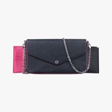 Pochette FéLICIE Noir×hot pink EPI M64579 TJ2187ポシェット フェリシー ノワール×ホットピンク エピ M64579 TJ2187