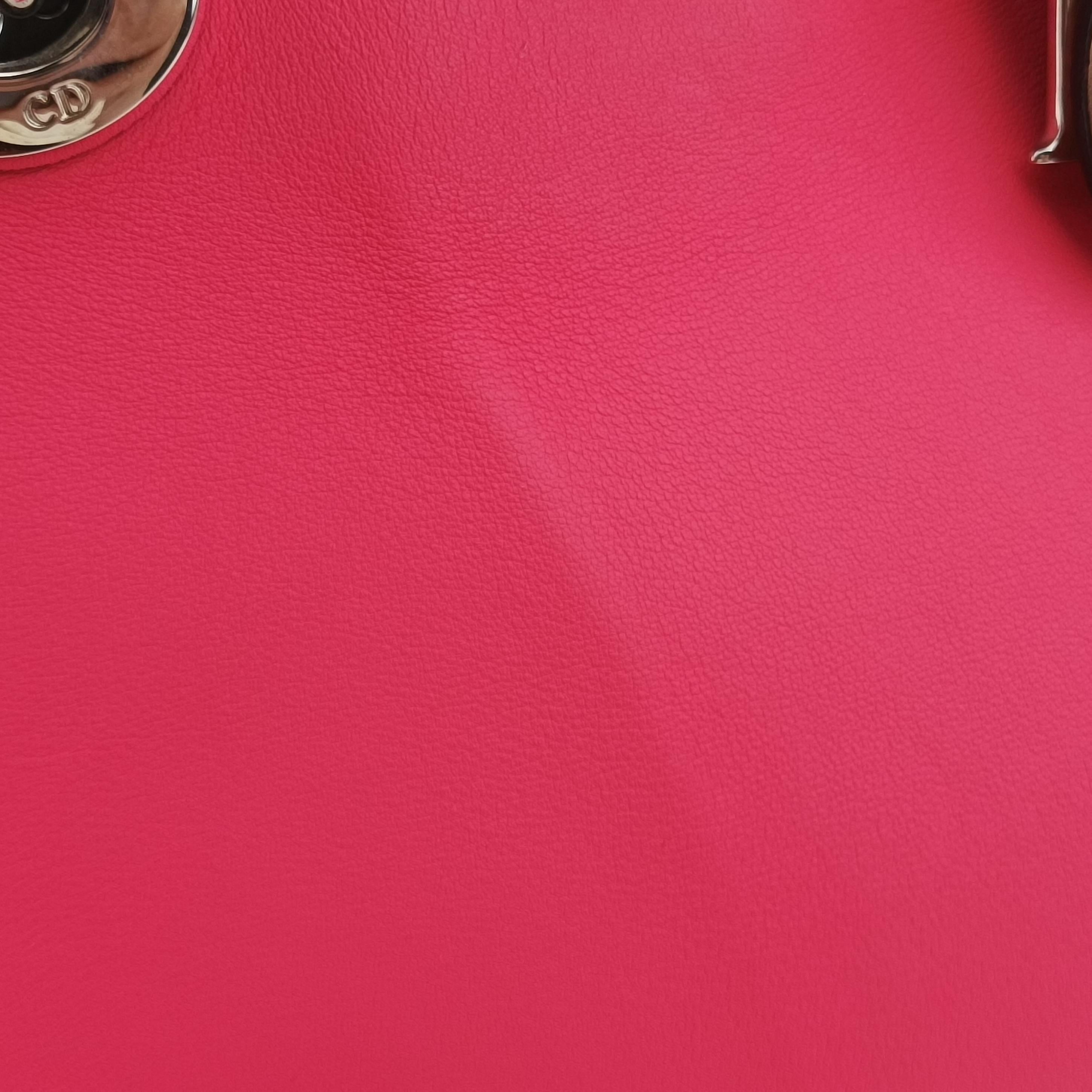 Diorissimo pink x beige Leather 09-MA-0134ディオリッシモ ピンク×ベージュ レザー 09-MA-0134