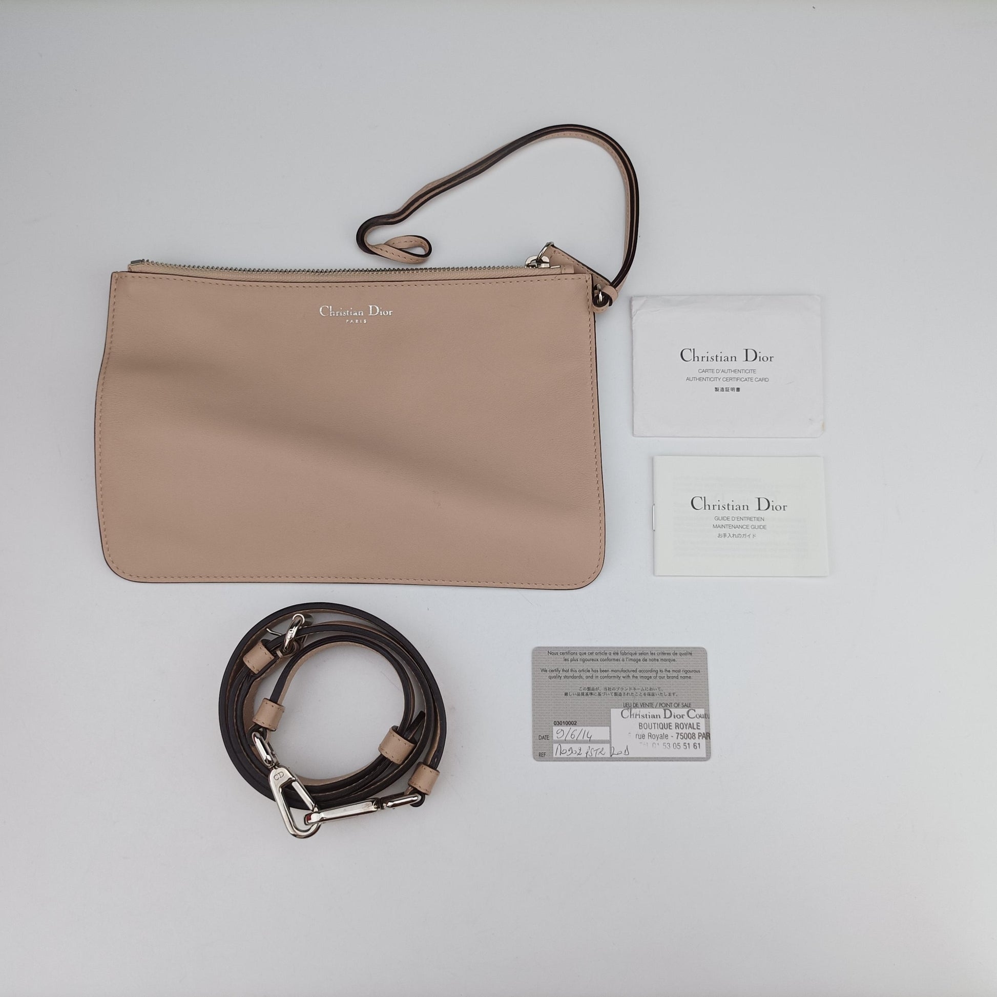 Diorissimo pink x beige Leather 09-MA-0134ディオリッシモ ピンク×ベージュ レザー 09-MA-0134