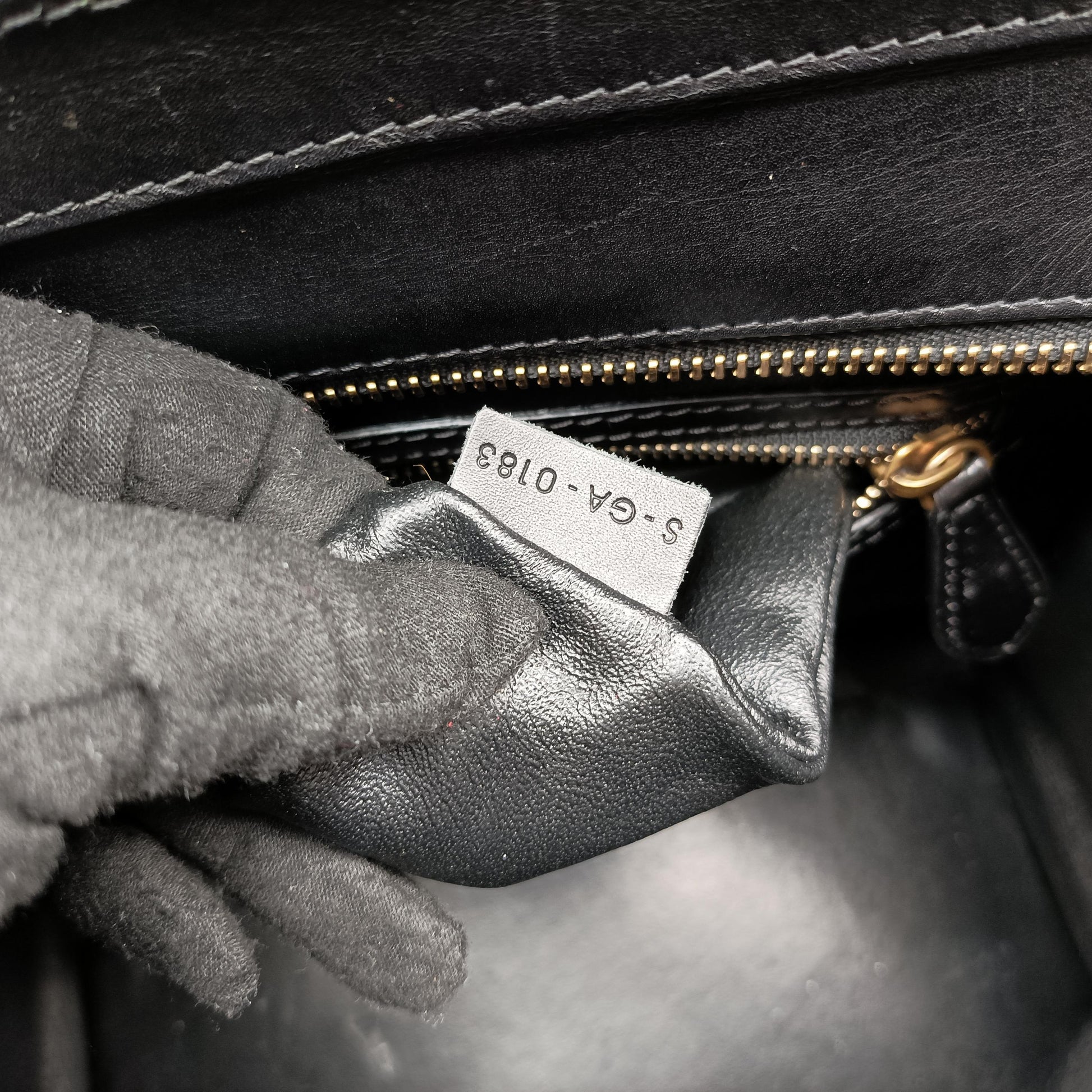 Luggage Mini Shopper Black x Green Leather×ponyhair S-GA-0183ラゲージミニショッパー ブラック×グリーン レザー×ハラコ S-GA-0183