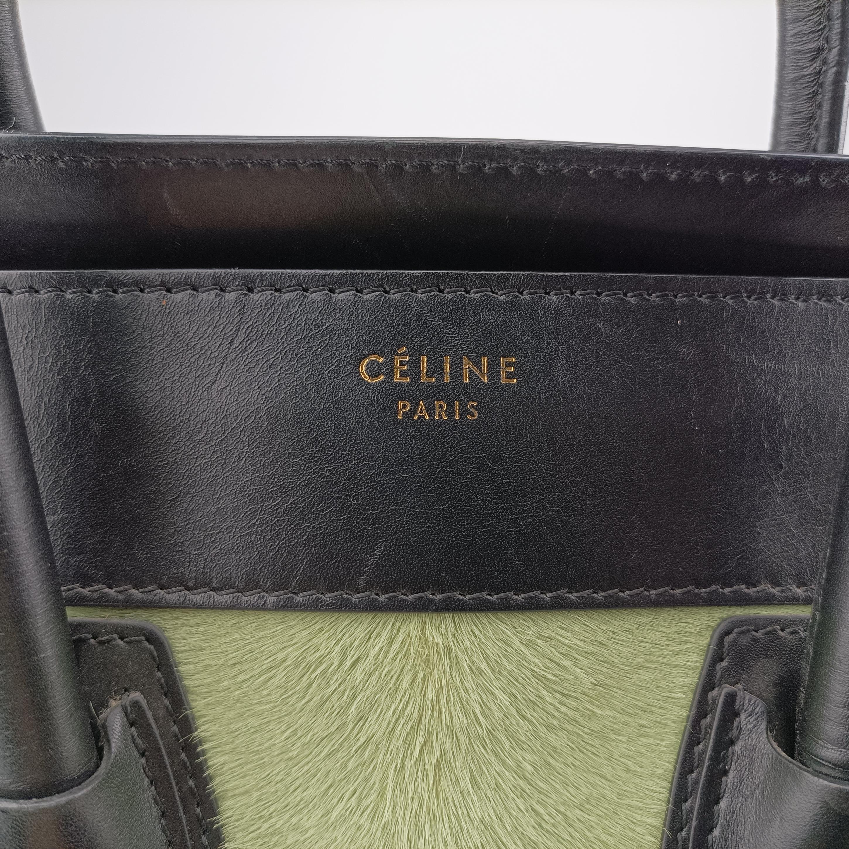 Luggage Mini Shopper Black x Green Leather×ponyhair S-GA-0183ラゲージミニショッパー ブラック×グリーン レザー×ハラコ S-GA-0183