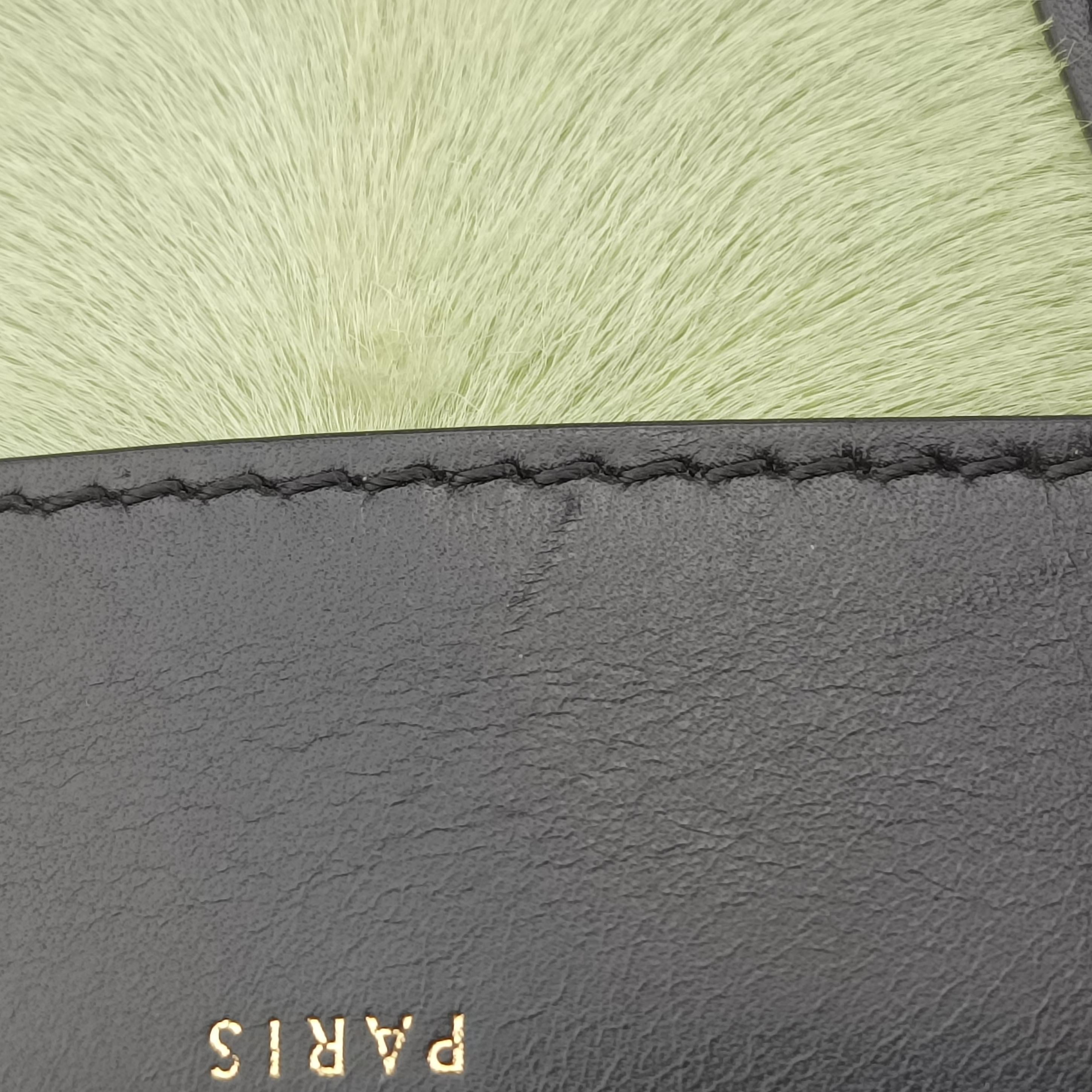 Luggage Mini Shopper Black x Green Leather×ponyhair S-GA-0183ラゲージミニショッパー ブラック×グリーン レザー×ハラコ S-GA-0183