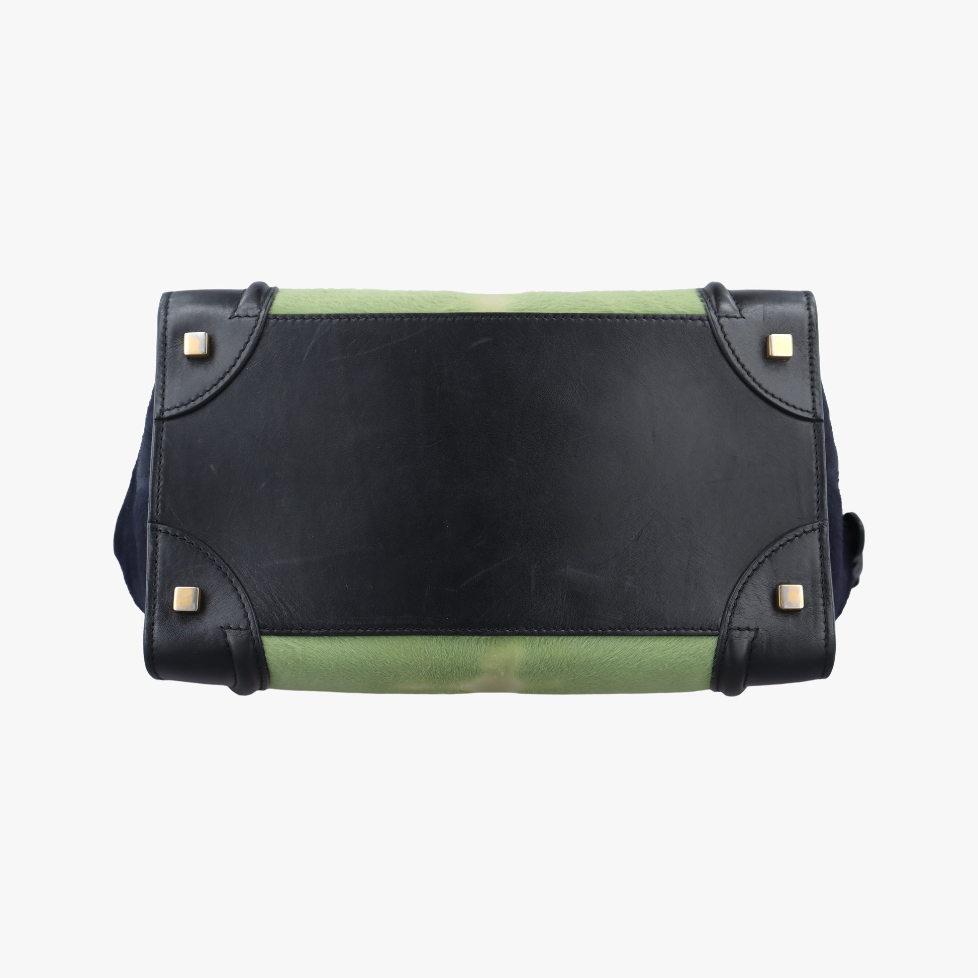 Luggage Mini Shopper Black x Green Leather×ponyhair S-GA-0183ラゲージミニショッパー ブラック×グリーン レザー×ハラコ S-GA-0183