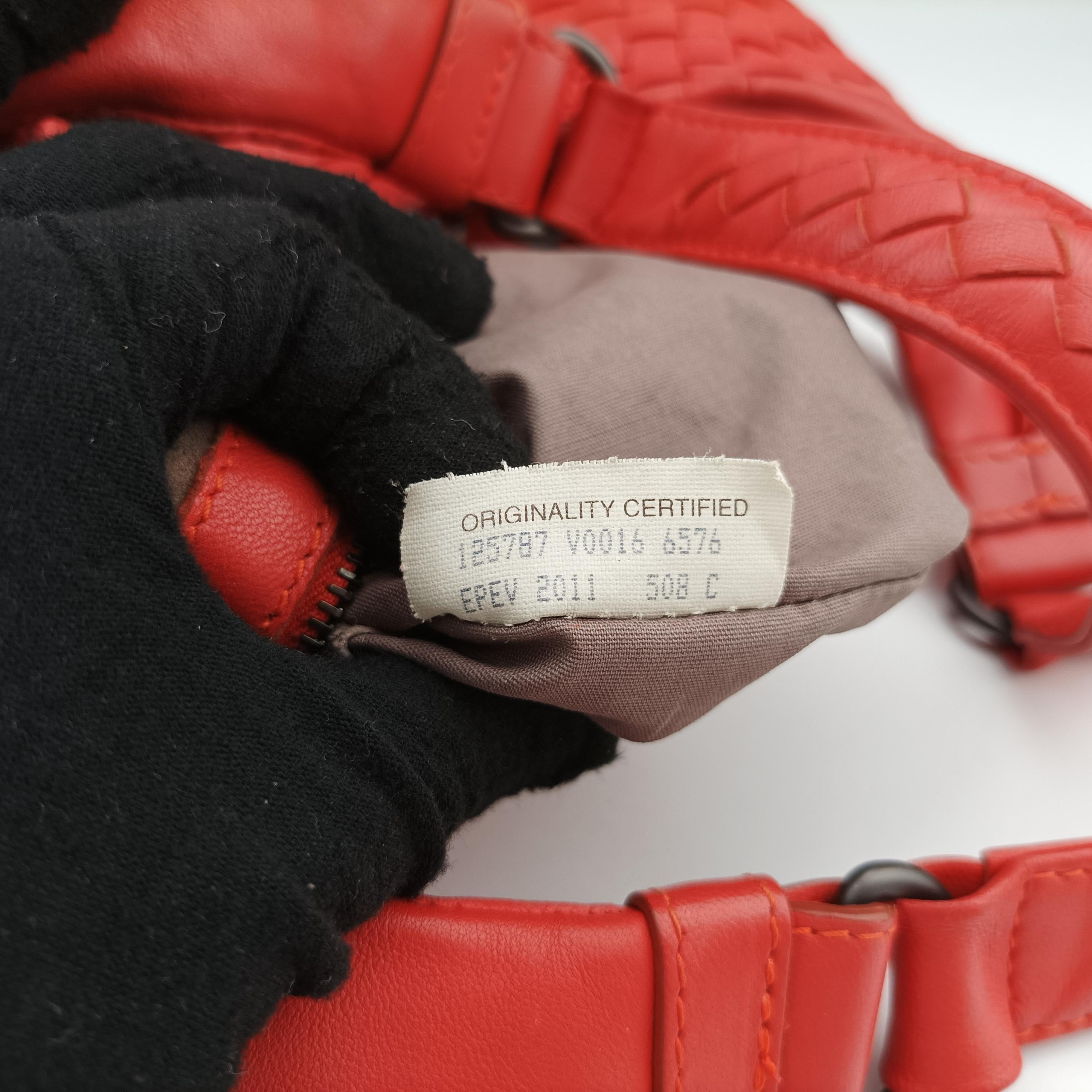 CAMPANA Intrecciato Orange lambskin 125787 V0016 6576 EPEV 2011 508 Cカンパーナ イントレチャート オレンジ ラムスキン 125787 V0016 6576 EPEV 2011 508 C