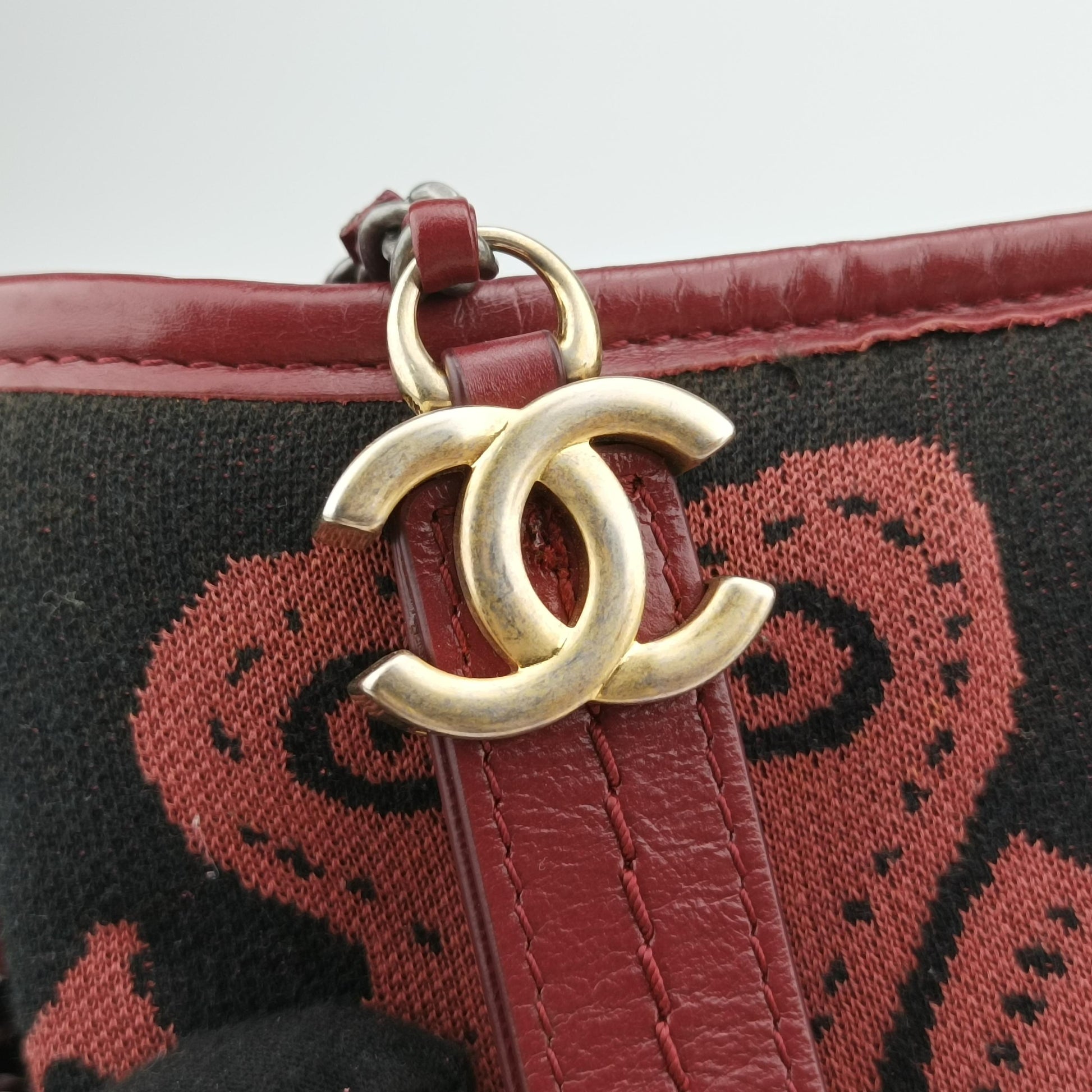 GABRIELLE print Red×black Fabric ×leather A91810 25134137ガブリエル プリント レッド×ブラック ファブリック×レザー A91810 25134137