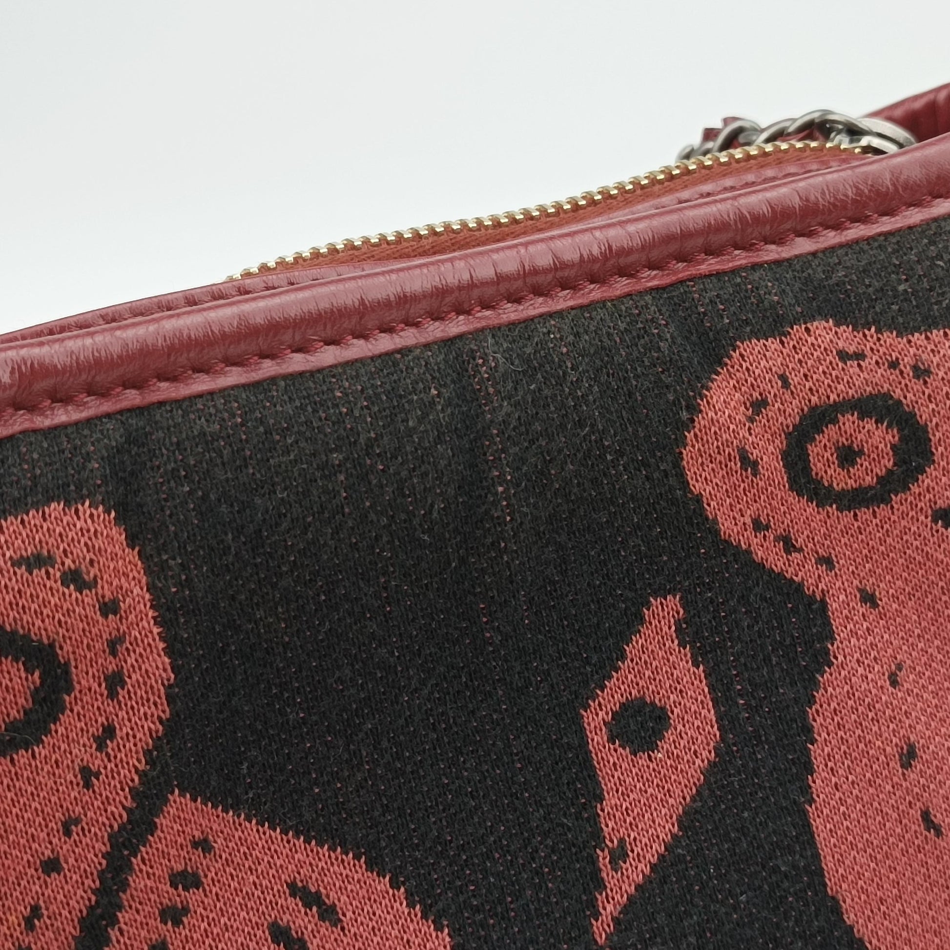 GABRIELLE print Red×black Fabric ×leather A91810 25134137ガブリエル プリント レッド×ブラック ファブリック×レザー A91810 25134137
