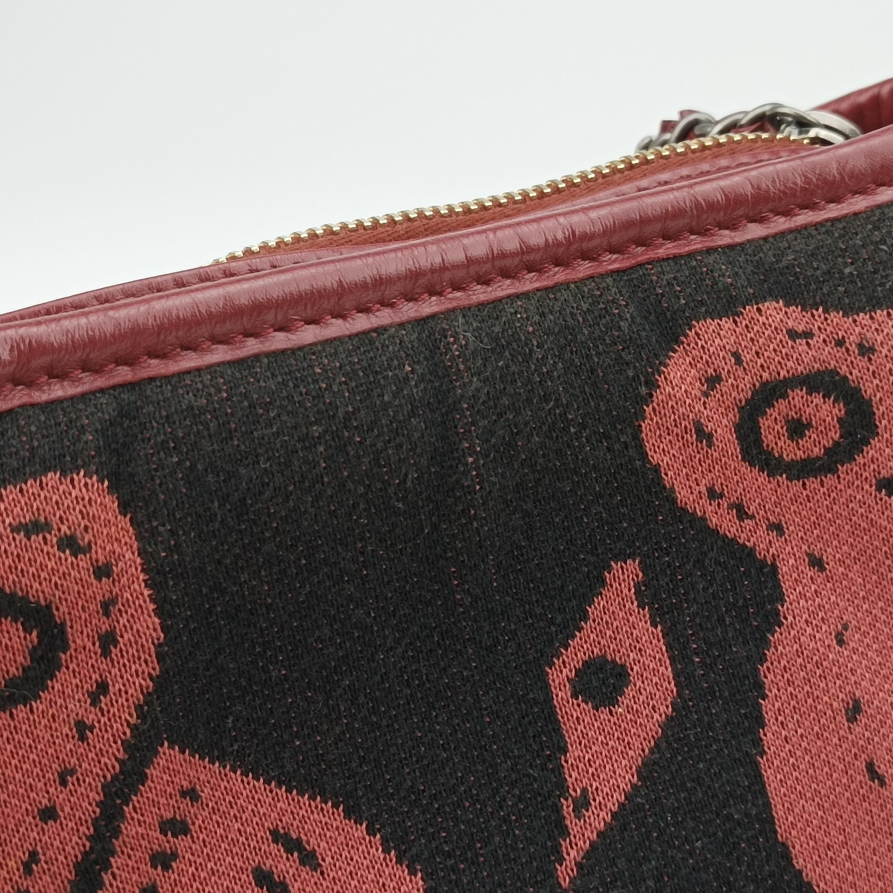 GABRIELLE print Red×black Fabric ×leather A91810 25134137ガブリエル プリント レッド×ブラック ファブリック×レザー A91810 25134137