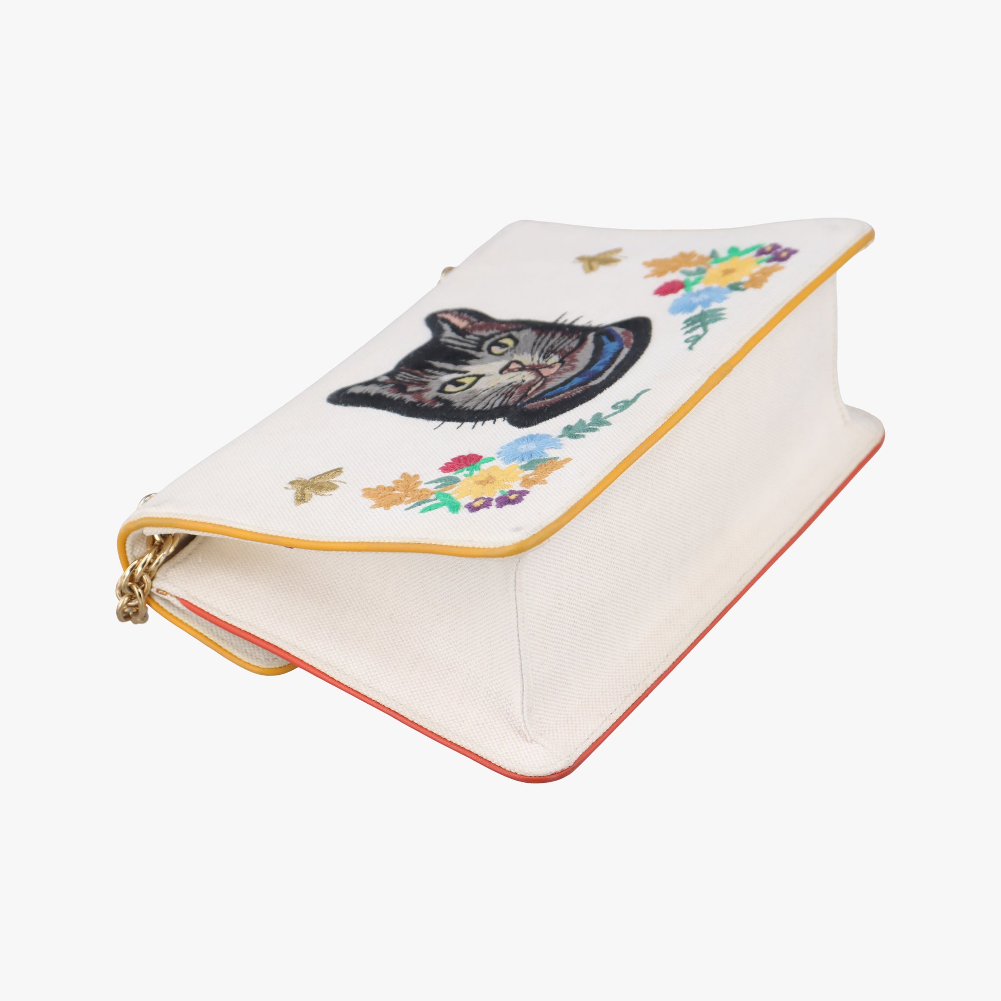 Cotton Linen Floral Cat White Canvas 499617 I023933962コットンリネンフローラルキャット ホワイト キャンバス  499617 I023933962