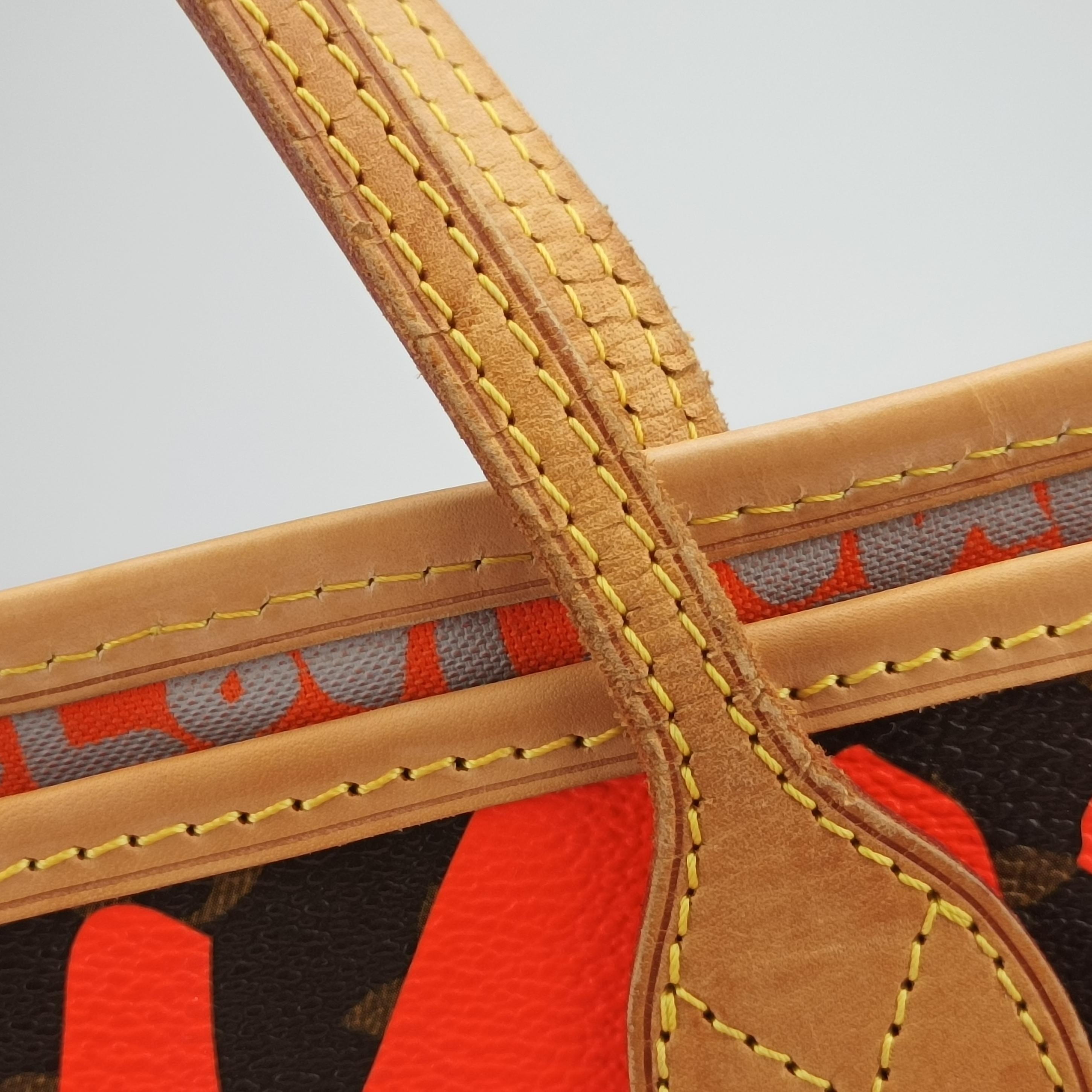 Neverfull GM Orange x Brown Coated Canvas M93702 FL1049ネヴァーフルGM オレンジ×ブラウン コーティングキャンバス M93702 FL1049