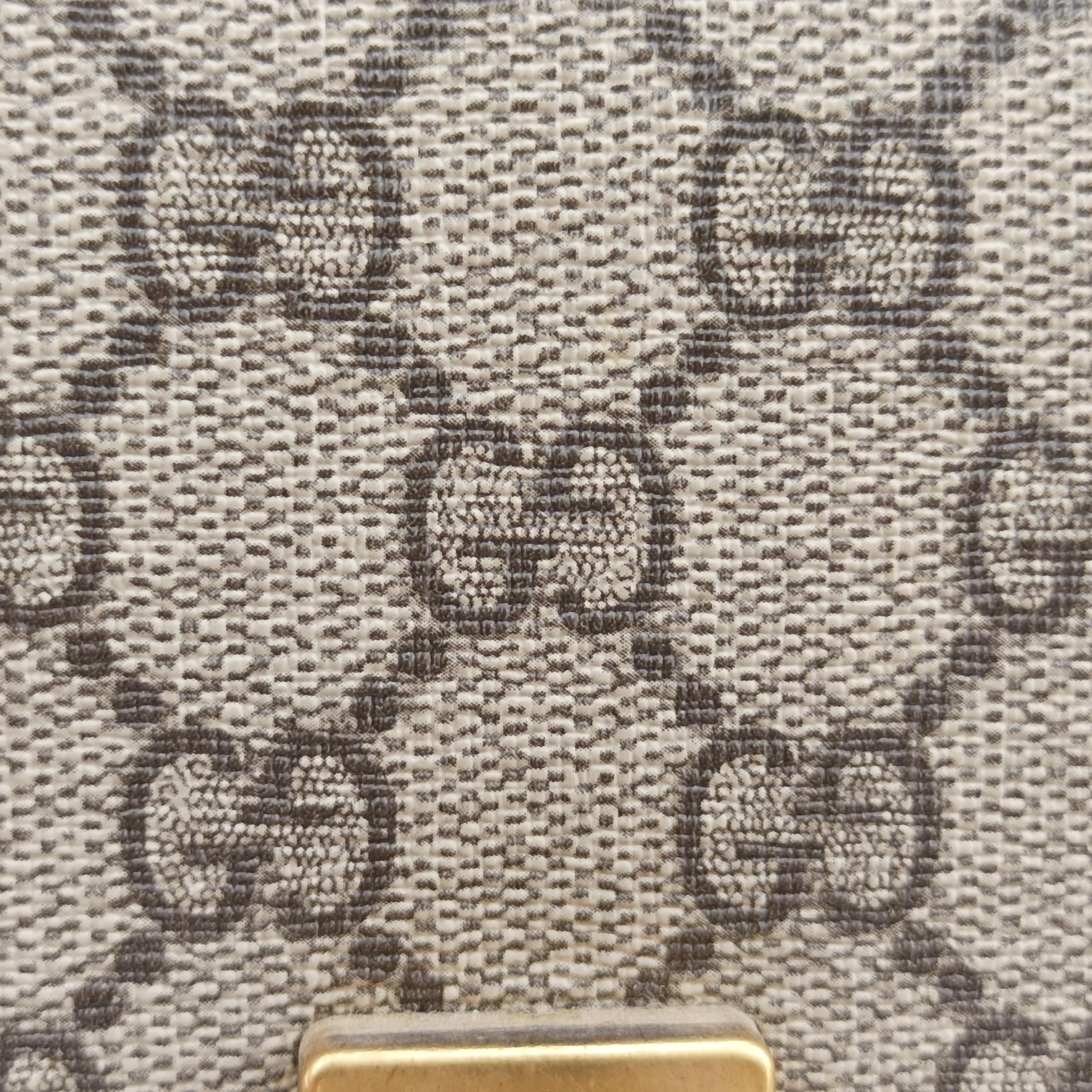 Mini Fox Brooch Bamboo Beige×Multicolour PVC coated canvas×Leather 466428 G023661145ミニ フォックス ブローチ バンブー ベージュ×マルチカラー PVCコーティングキャンバス×レザー 466428 G023661145