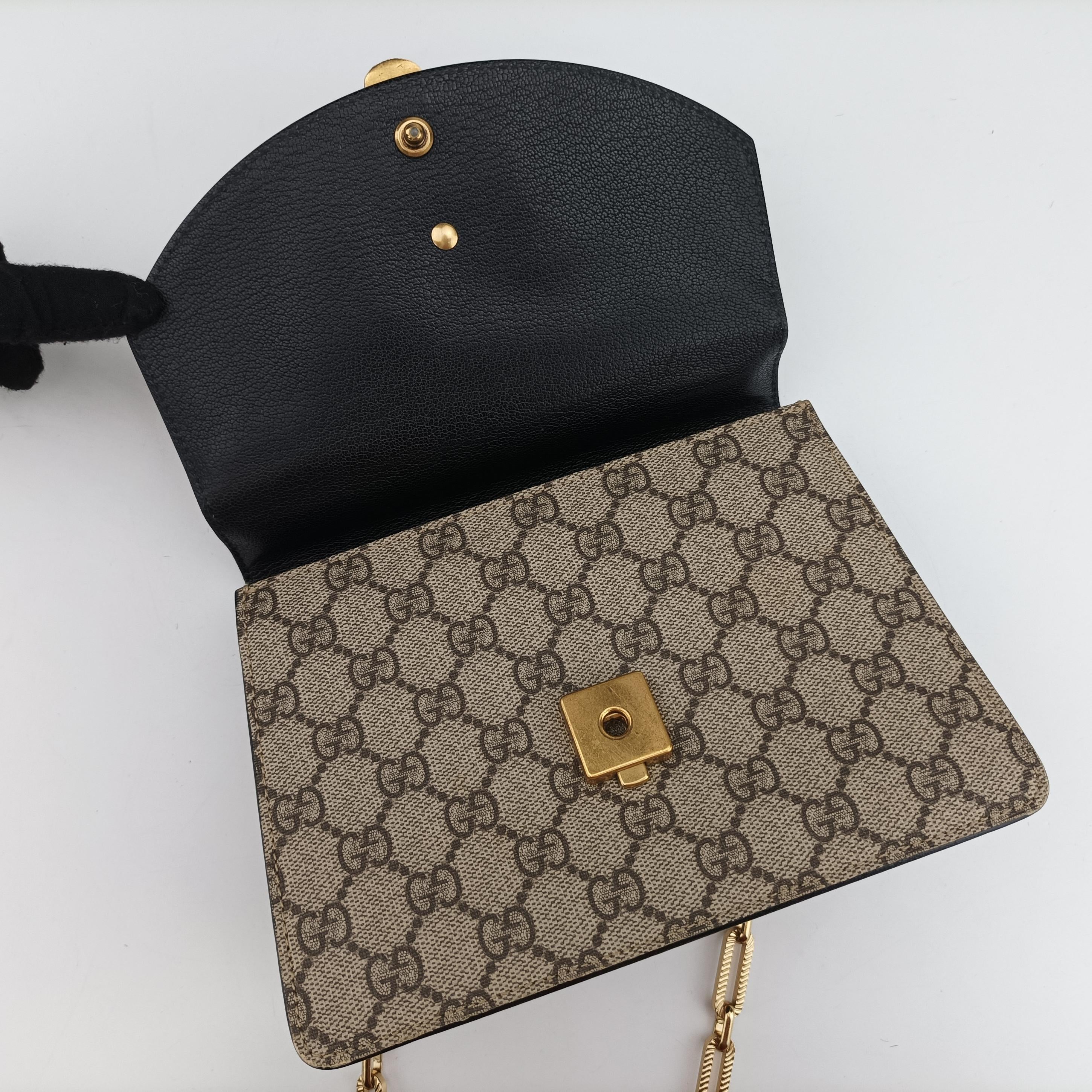 Mini Fox Brooch Bamboo Beige×Multicolour PVC coated canvas×Leather 466428 G023661145ミニ フォックス ブローチ バンブー ベージュ×マルチカラー PVCコーティングキャンバス×レザー 466428 G023661145