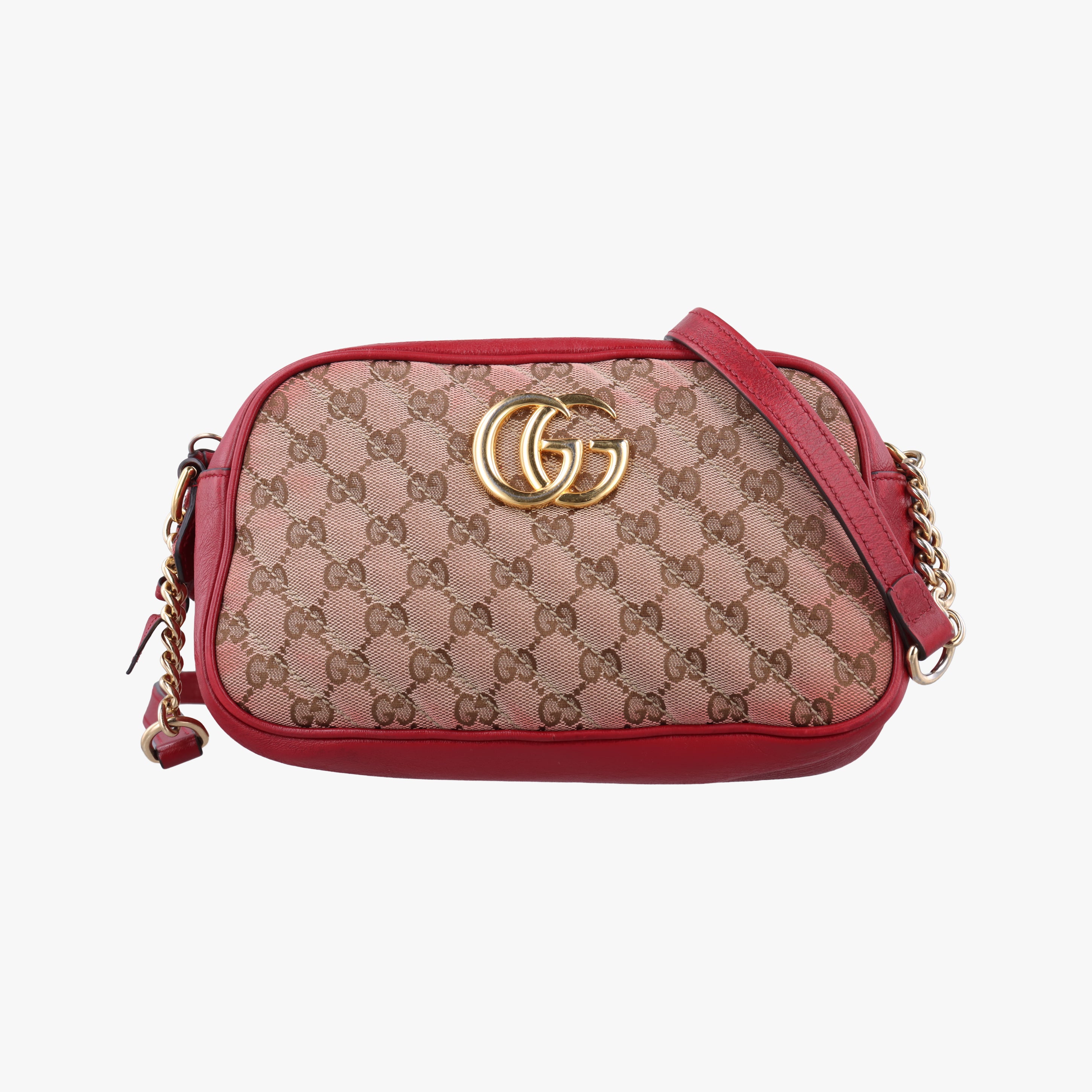 GG Marmont Beige x Red Fabric x leather 447632 G031735755GGマーモント ベージュ×レッド ファブリック×レザー 447632 G031735755