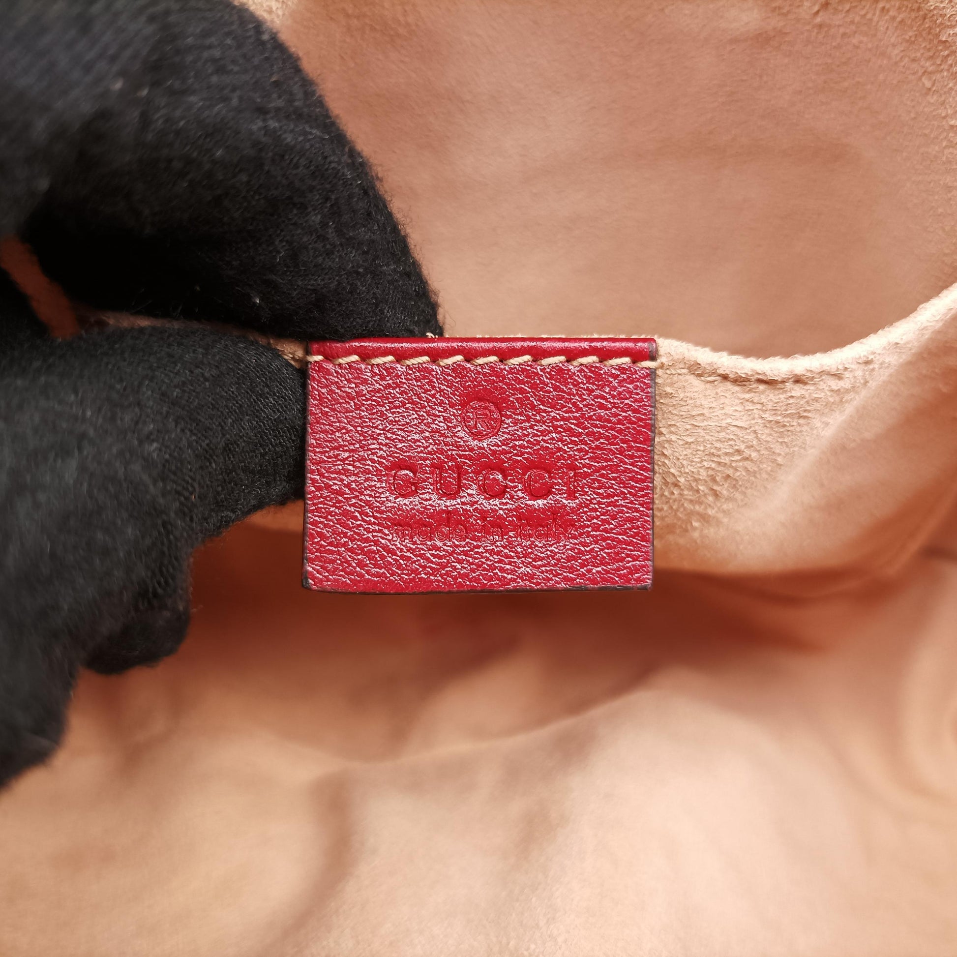 GG Marmont Beige x Red Fabric x leather 447632 G031735755GGマーモント ベージュ×レッド ファブリック×レザー 447632 G031735755