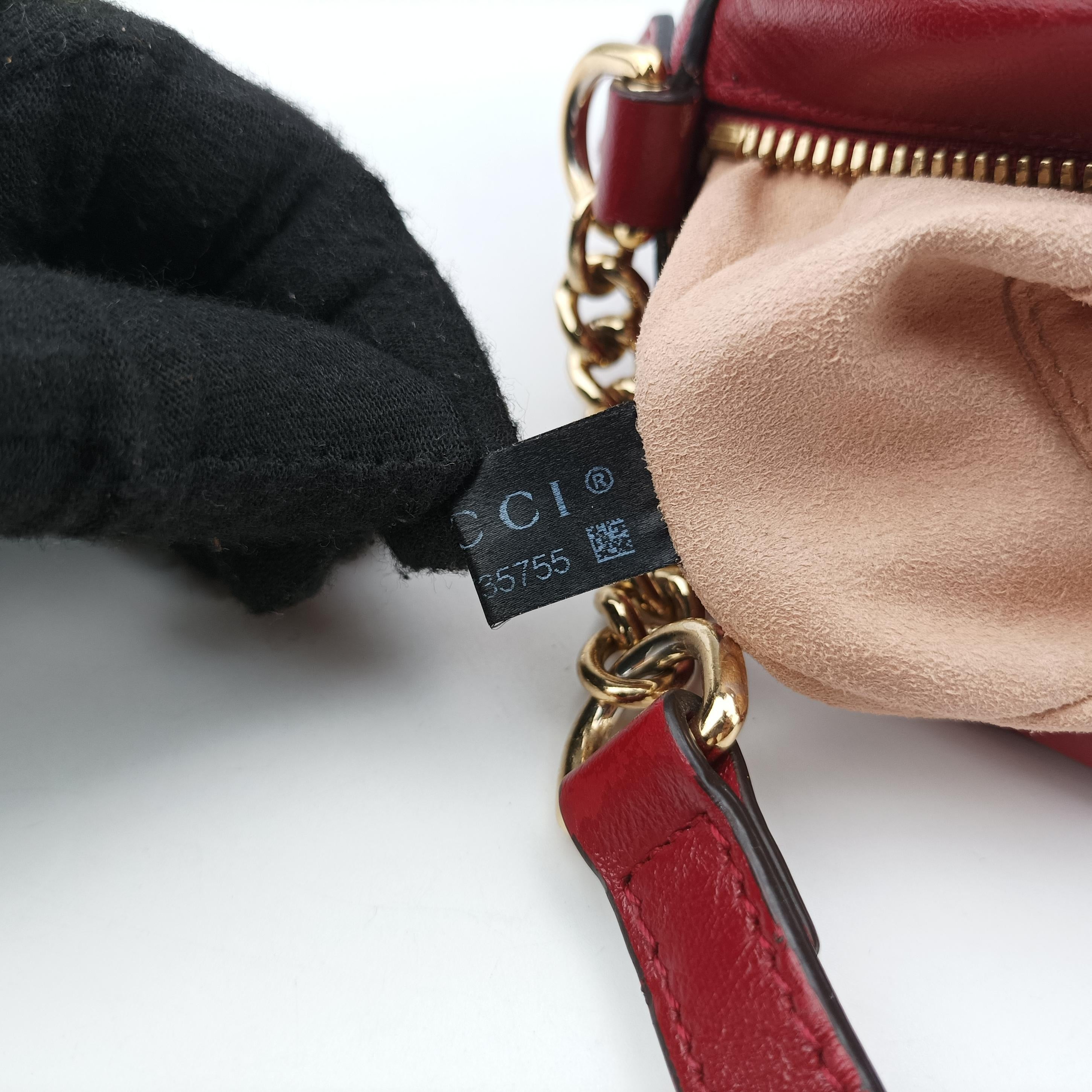 GG Marmont Beige x Red Fabric x leather 447632 G031735755GGマーモント ベージュ×レッド ファブリック×レザー 447632 G031735755