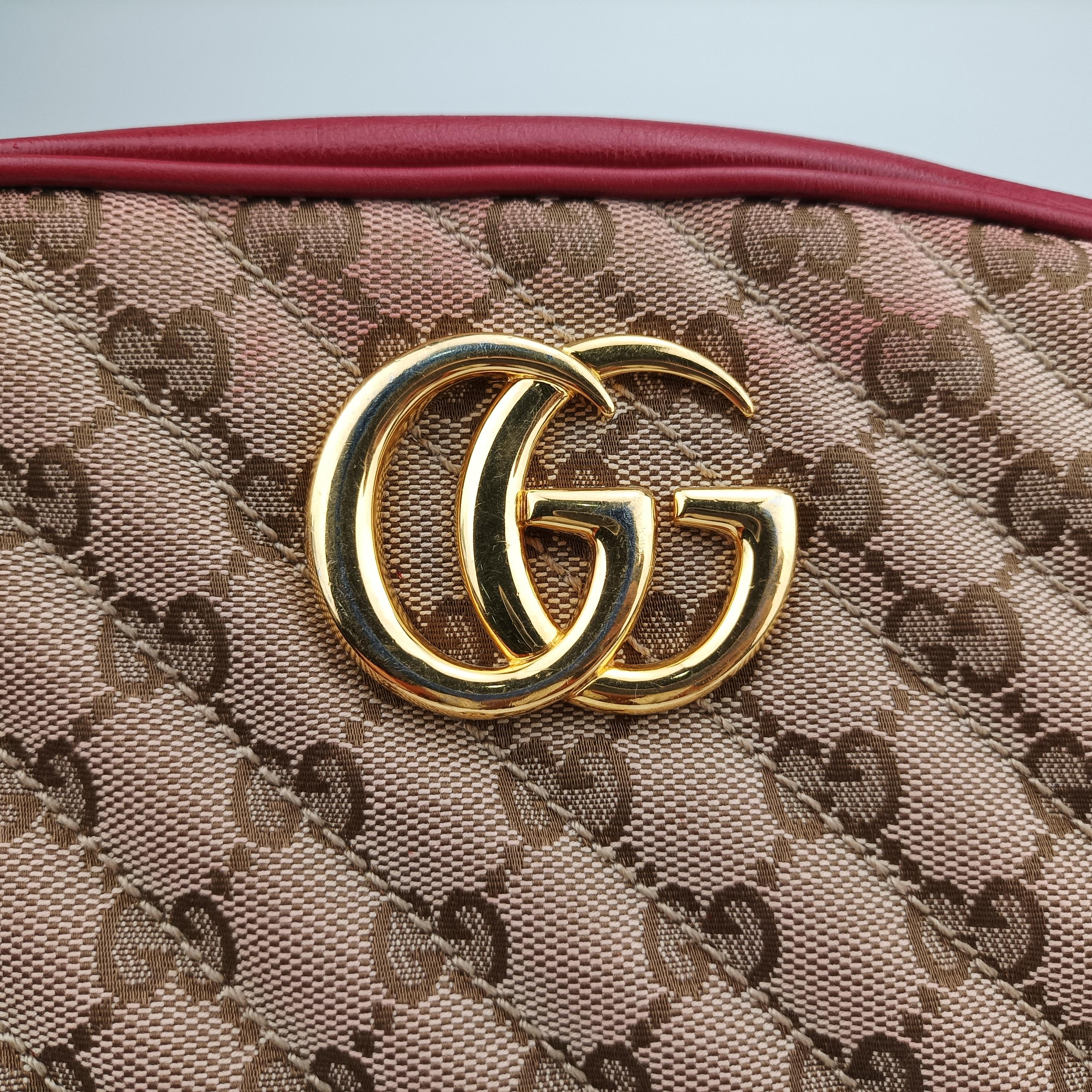 GG Marmont Beige x Red Fabric x leather 447632 G031735755GGマーモント ベージュ×レッド ファブリック×レザー 447632 G031735755