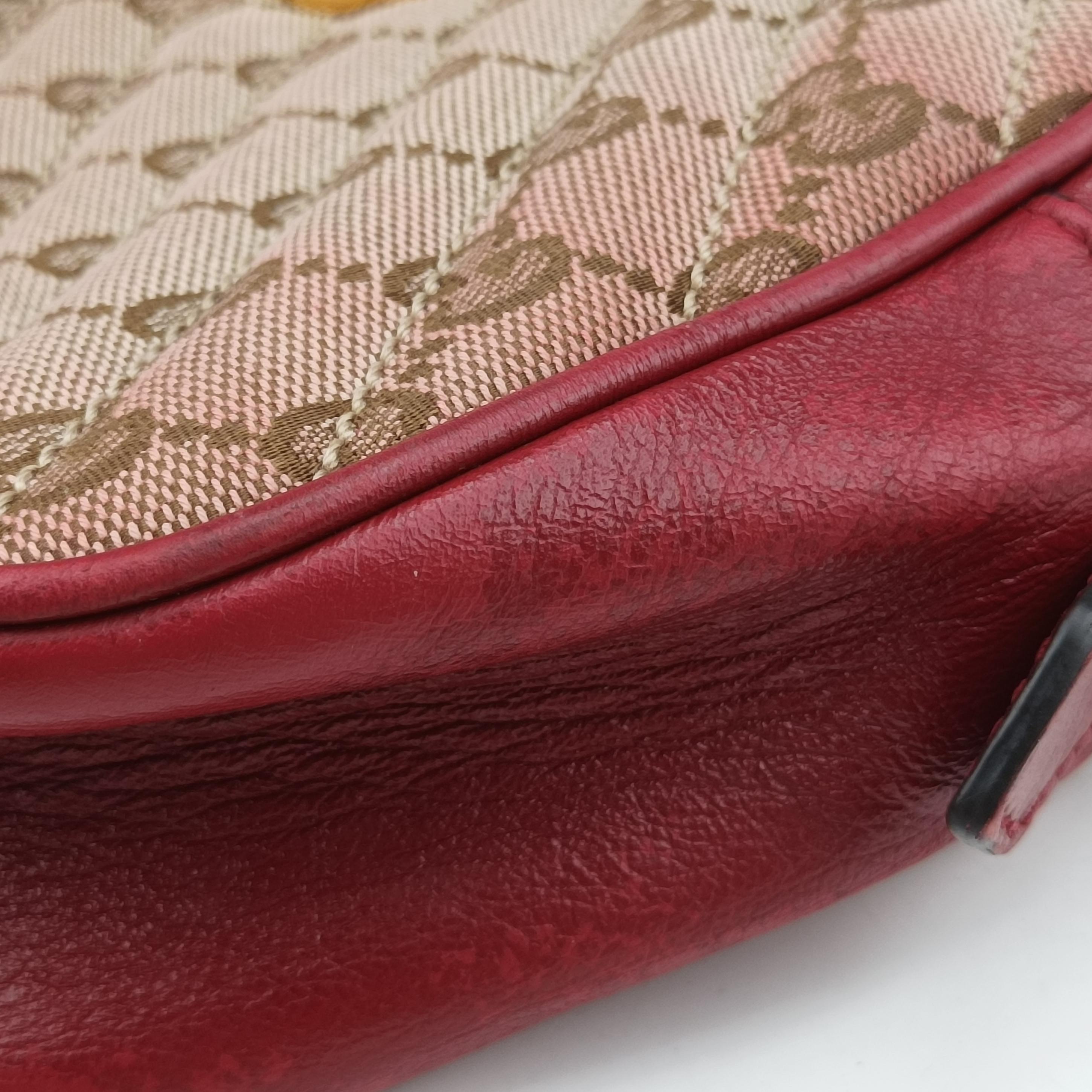 GG Marmont Beige x Red Fabric x leather 447632 G031735755GGマーモント ベージュ×レッド ファブリック×レザー 447632 G031735755