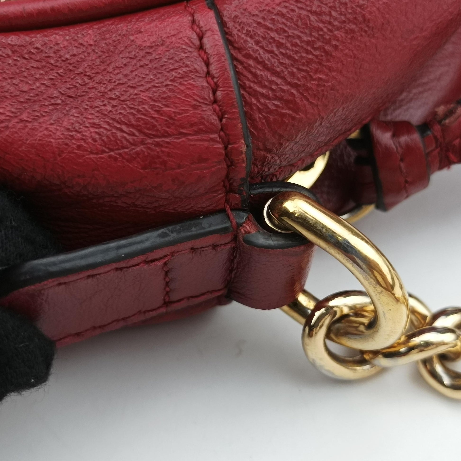 GG Marmont Beige x Red Fabric x leather 447632 G031735755GGマーモント ベージュ×レッド ファブリック×レザー 447632 G031735755