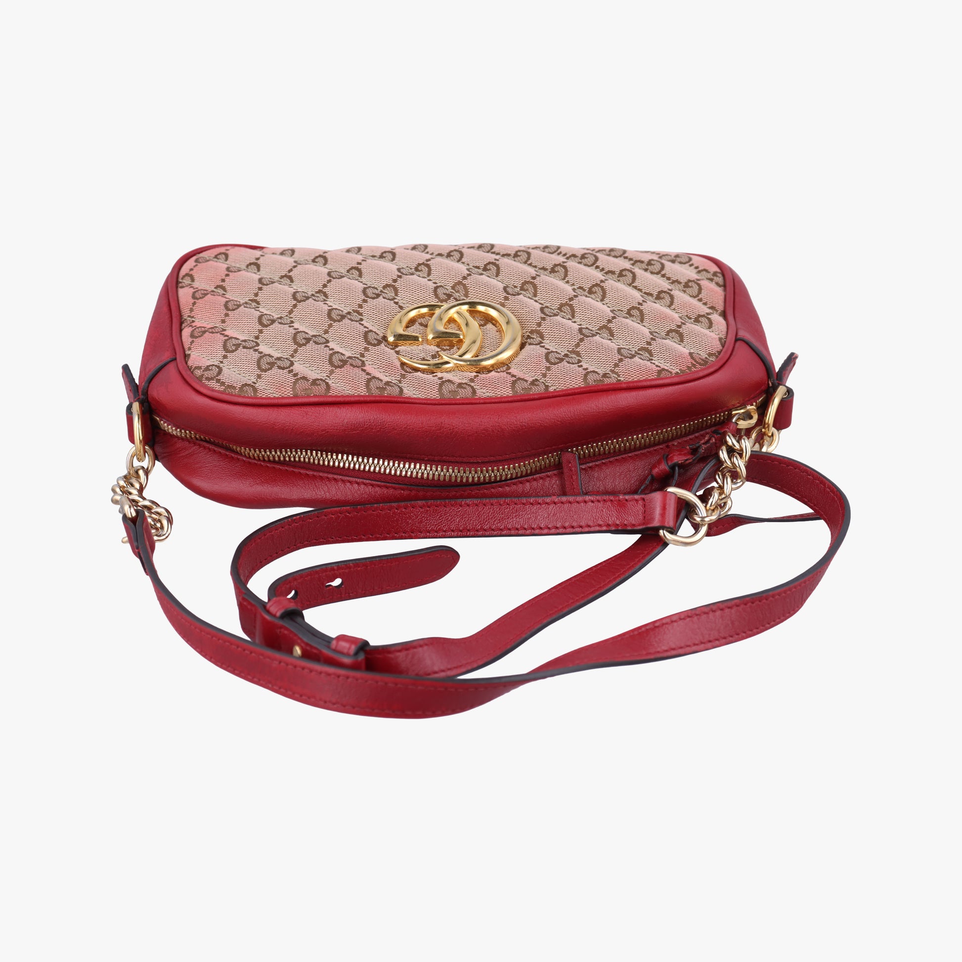 GG Marmont Beige x Red Fabric x leather 447632 G031735755GGマーモント ベージュ×レッド ファブリック×レザー 447632 G031735755