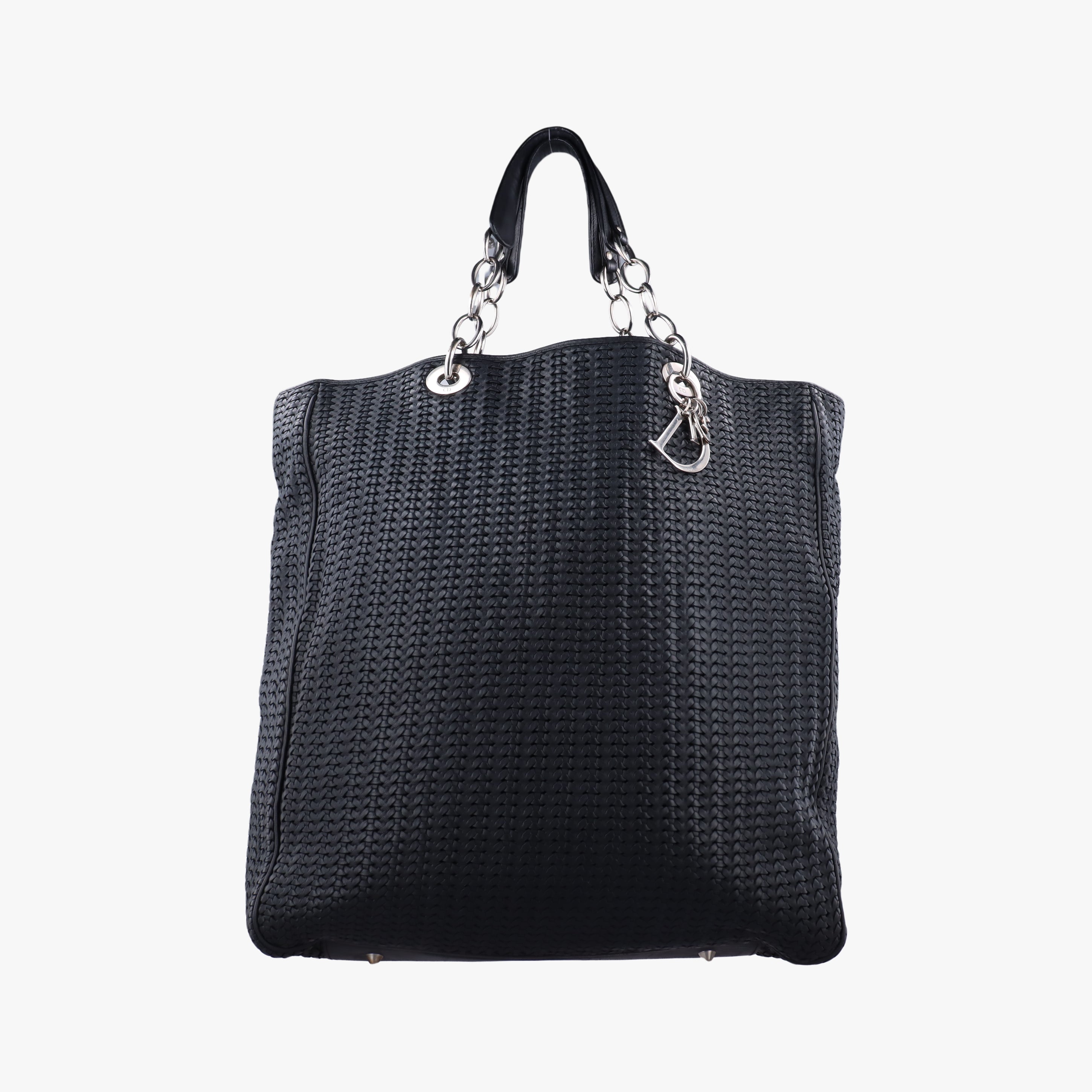 Soft Lady Dior Canage INTRECCIATO Tote Black lambskin 01-RU-0058ソフト レディディオール カナージュ イントレチャート トート ブラック ラムスキン 01-RU-0058