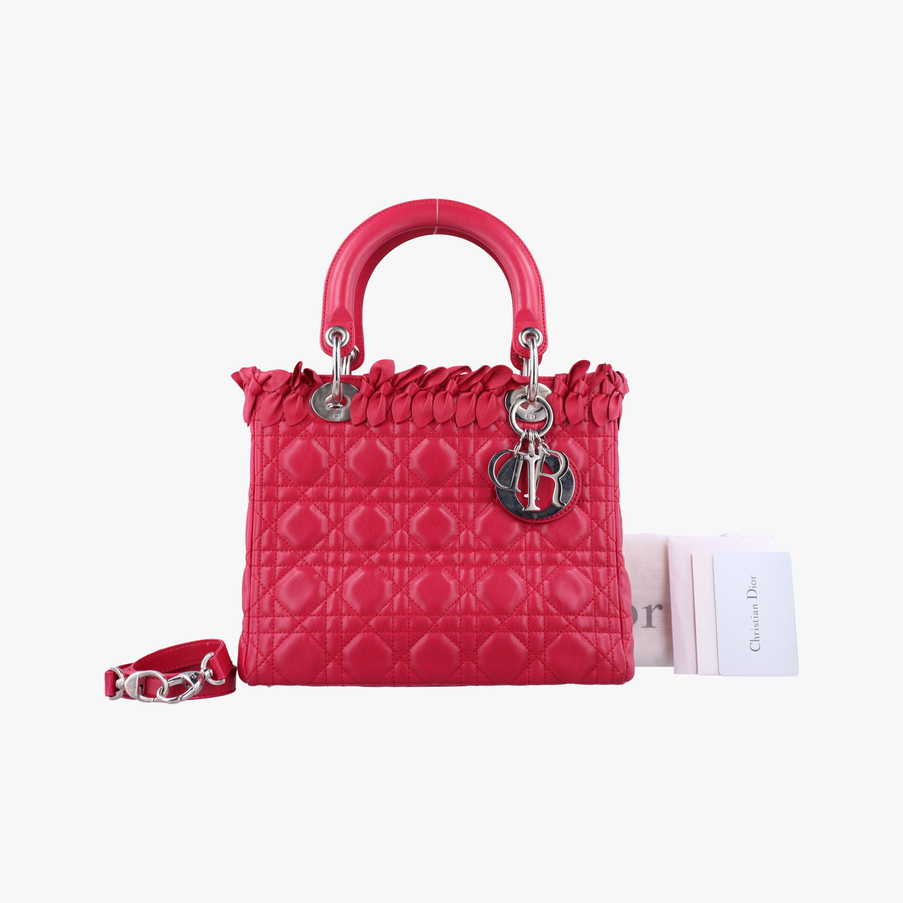 Lady Dior Red lambskin 11-MA-0171レディディオール レッド ラムスキン 11-MA-0171