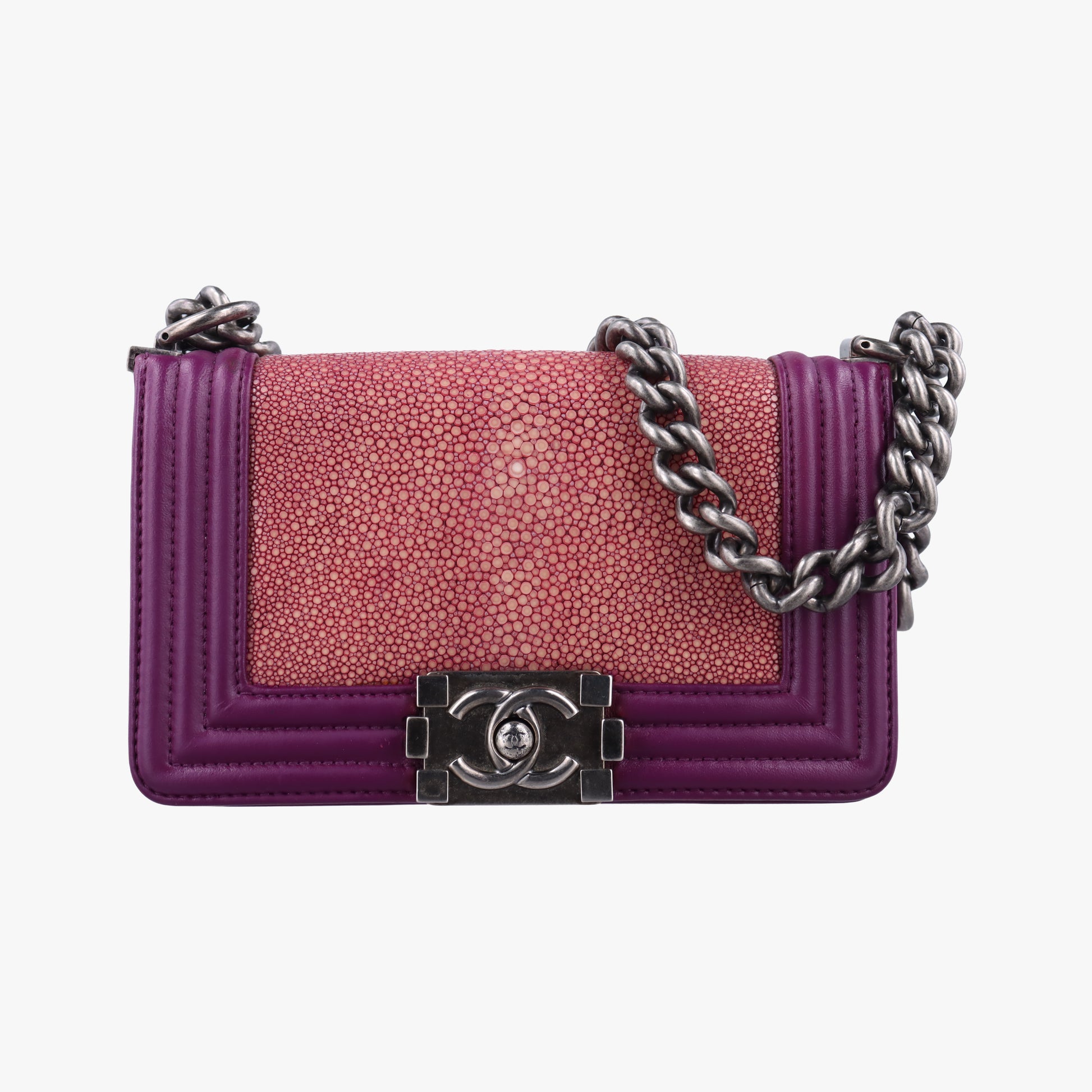 BOY CHANEL Rose×Red Galuchat Stingray ×lambskin A67137 16681273ボーイシャネル ローズ レッド×レッド ガルーシャ スティングレイ×ラムスキン A67137 16681273