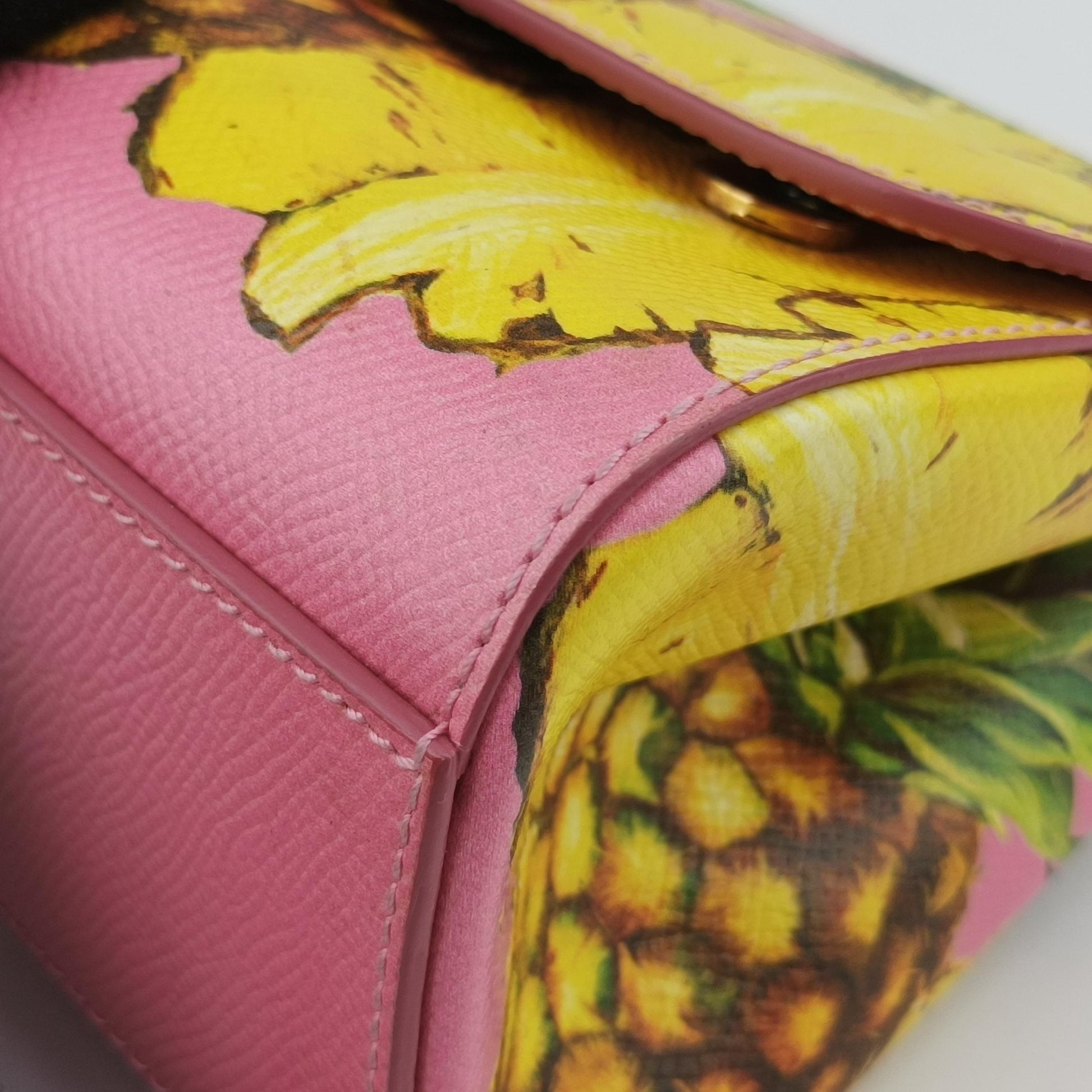 Pineapple pattern Sicily pink×Multicolour Leather 44パイナップル柄 シシリー ピンク×マルチカラー レザー 44