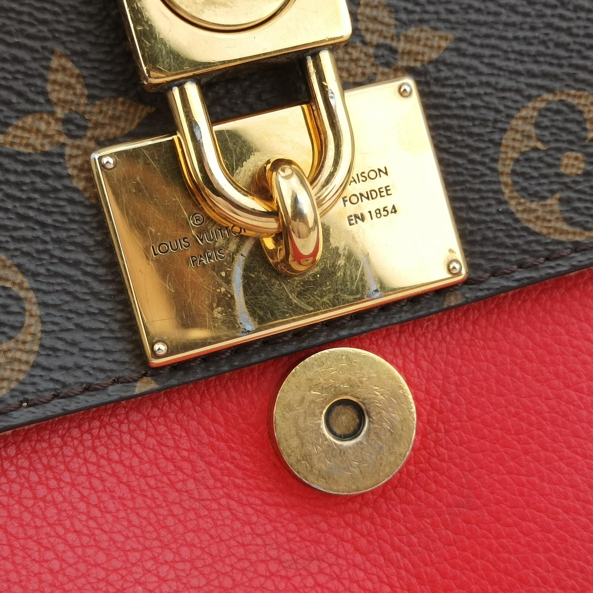 MARIGNAN Brown×COQUELICOT Monogram Canvas×calf leather M44544 FL0128マリニャン モノグラム/ブラウン系×コクリコ モノグラムキャンバス×カーフレザー M44544 FL0128